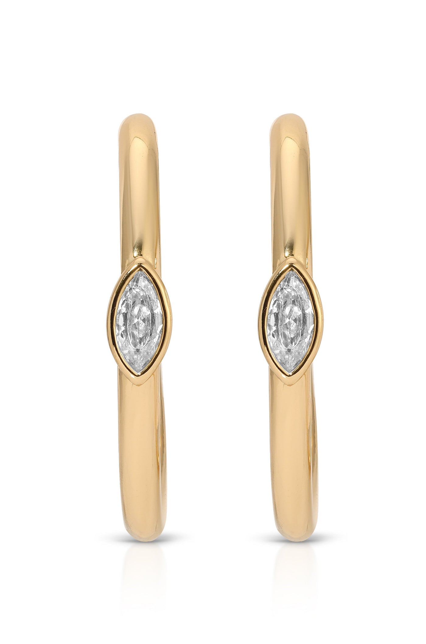 Large Marquise Crystal Hoops