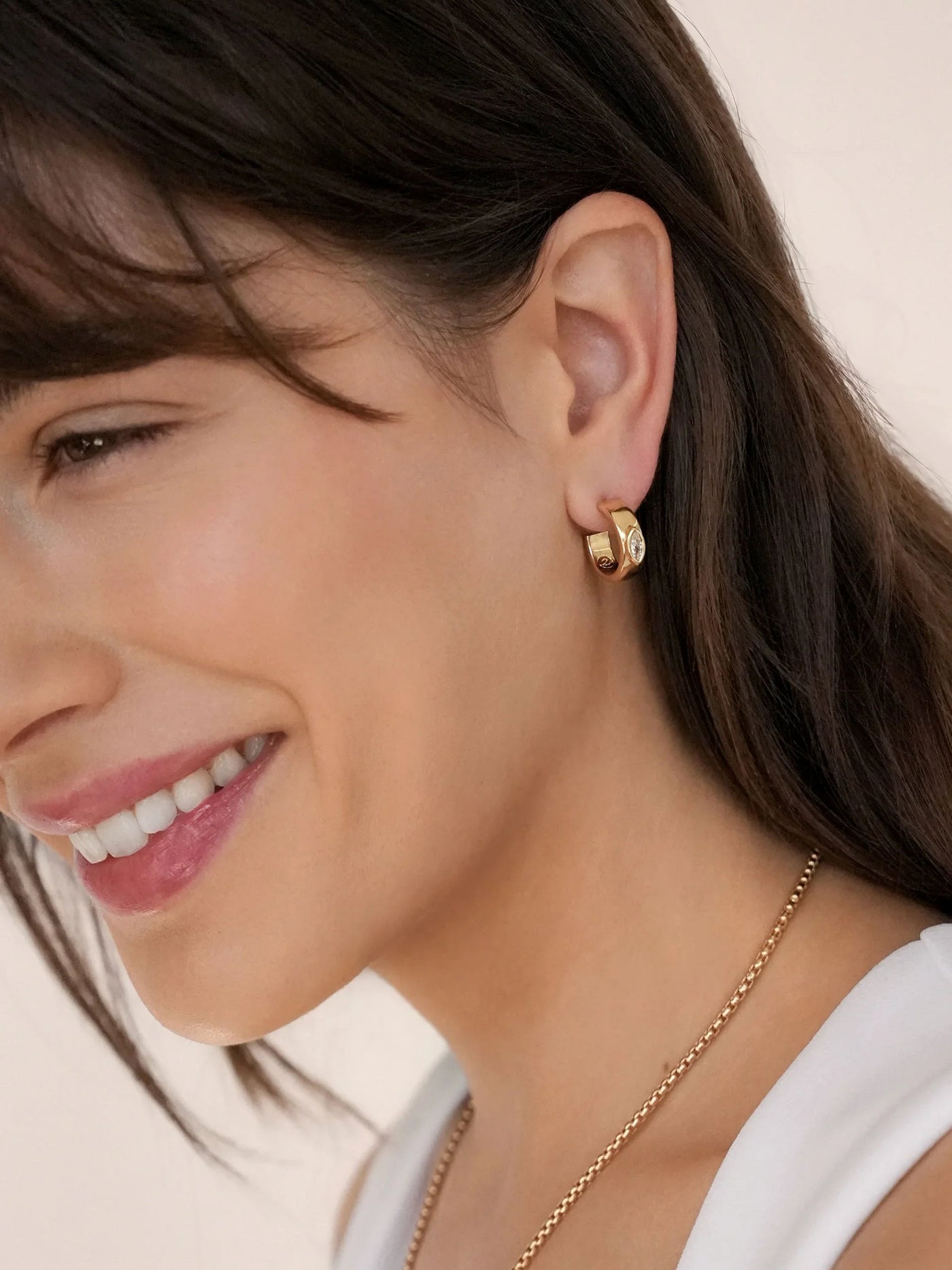 Small Marquise Crystal Hoop Earrings