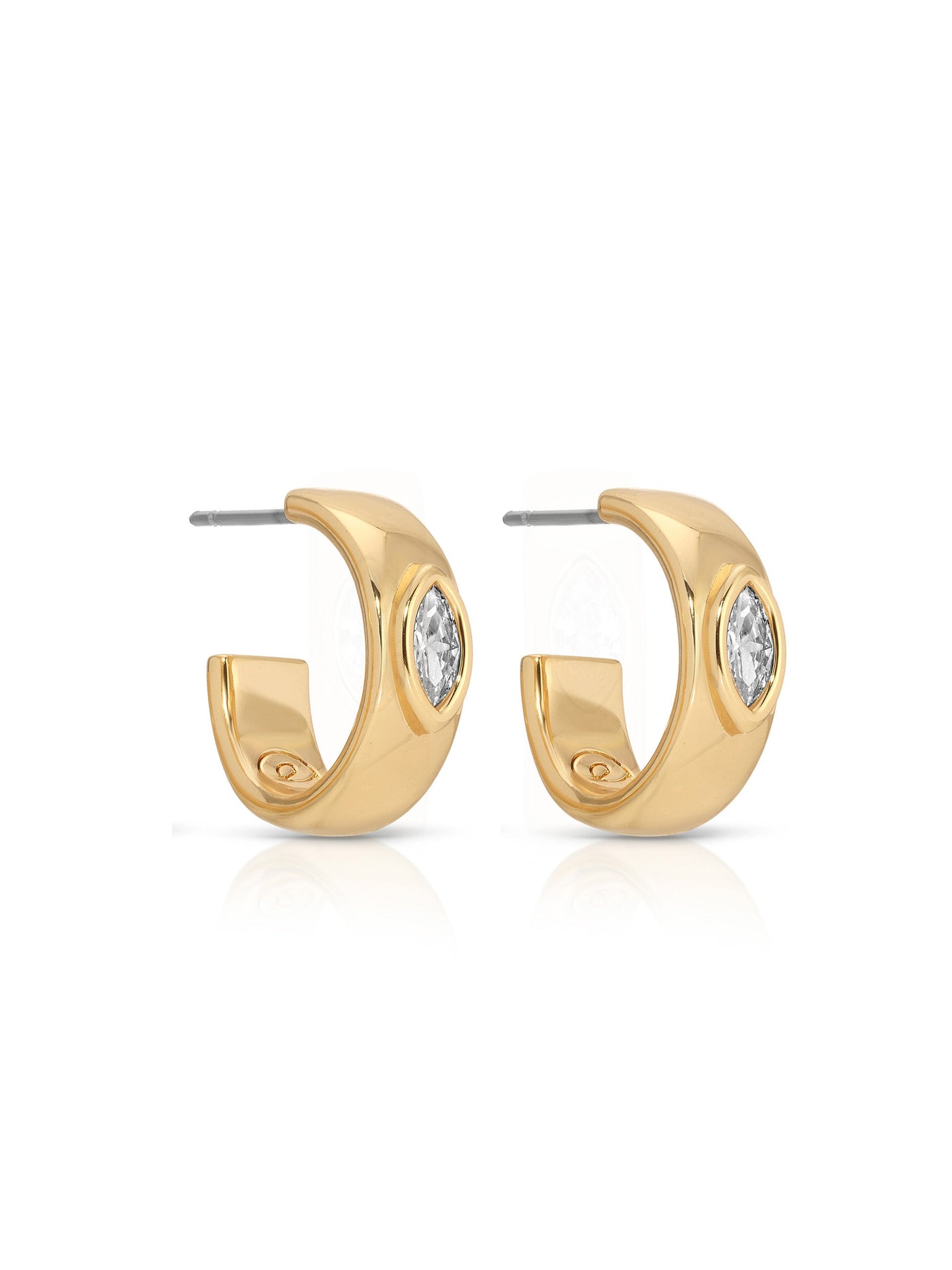 Small Marquise Crystal Hoop Earrings