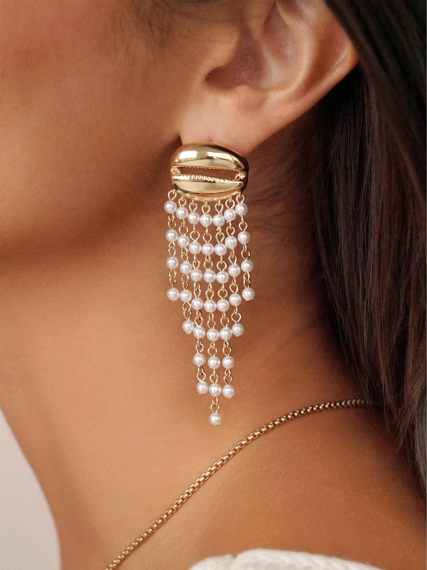 Mykonos Shell Dangle Earrings