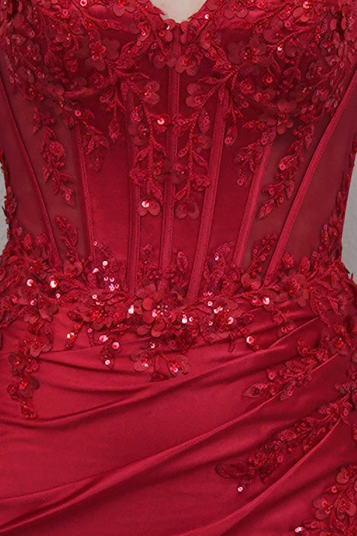 Robbie Mini Dress - Lace Corset Satin Cocktail Dress