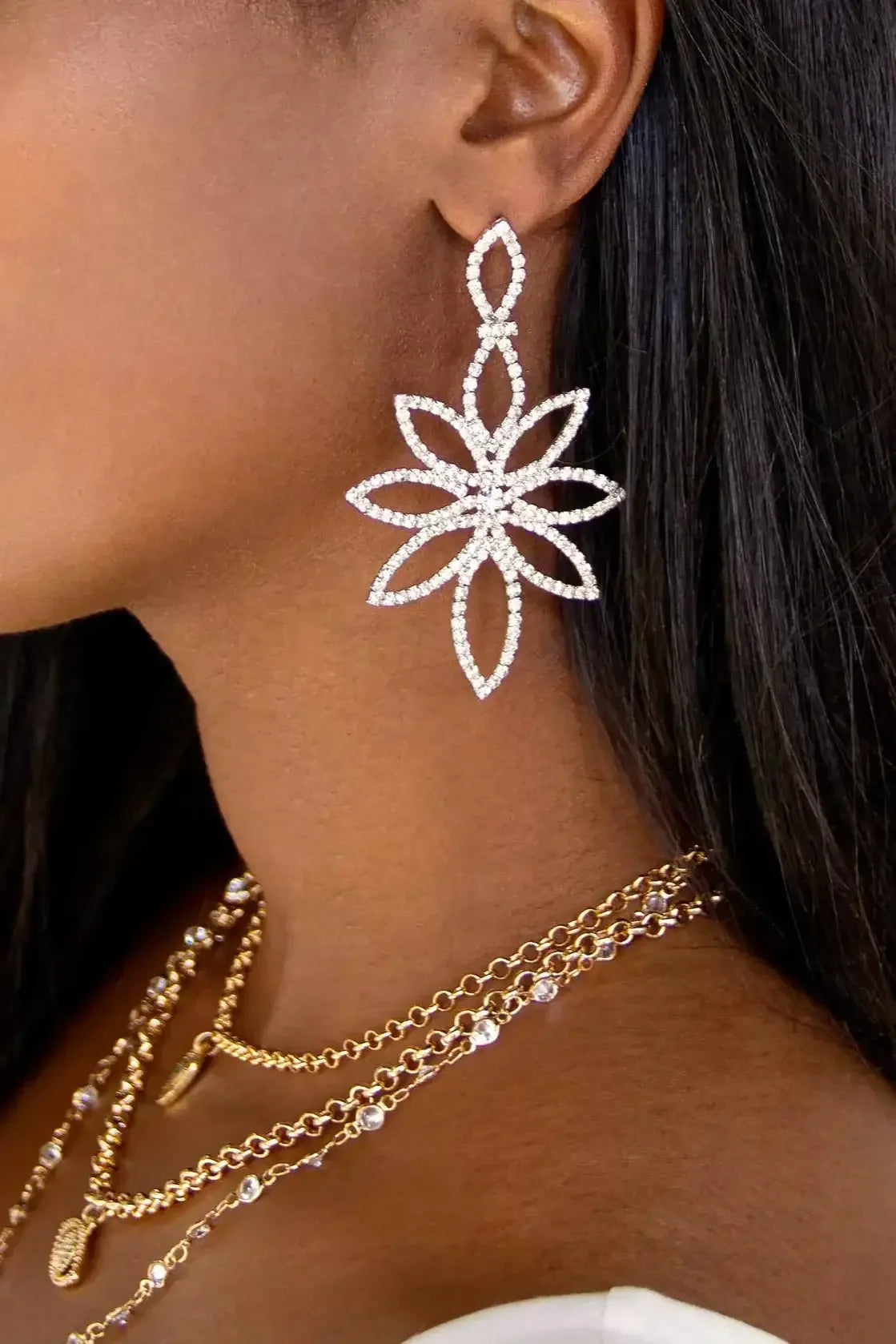 Crystal Bouquet Statement Earrings