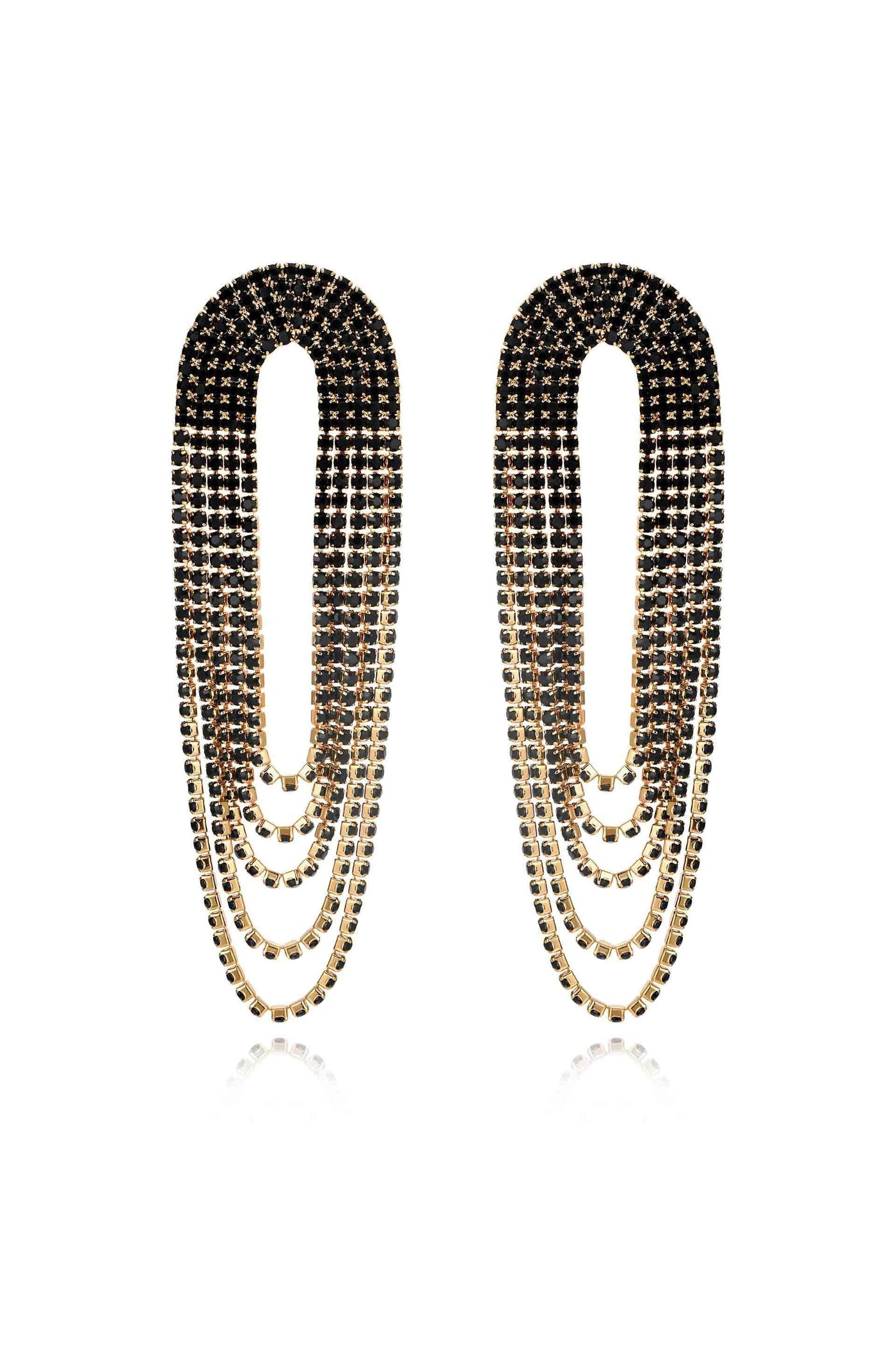 Crystal Drape Fringe Earrings