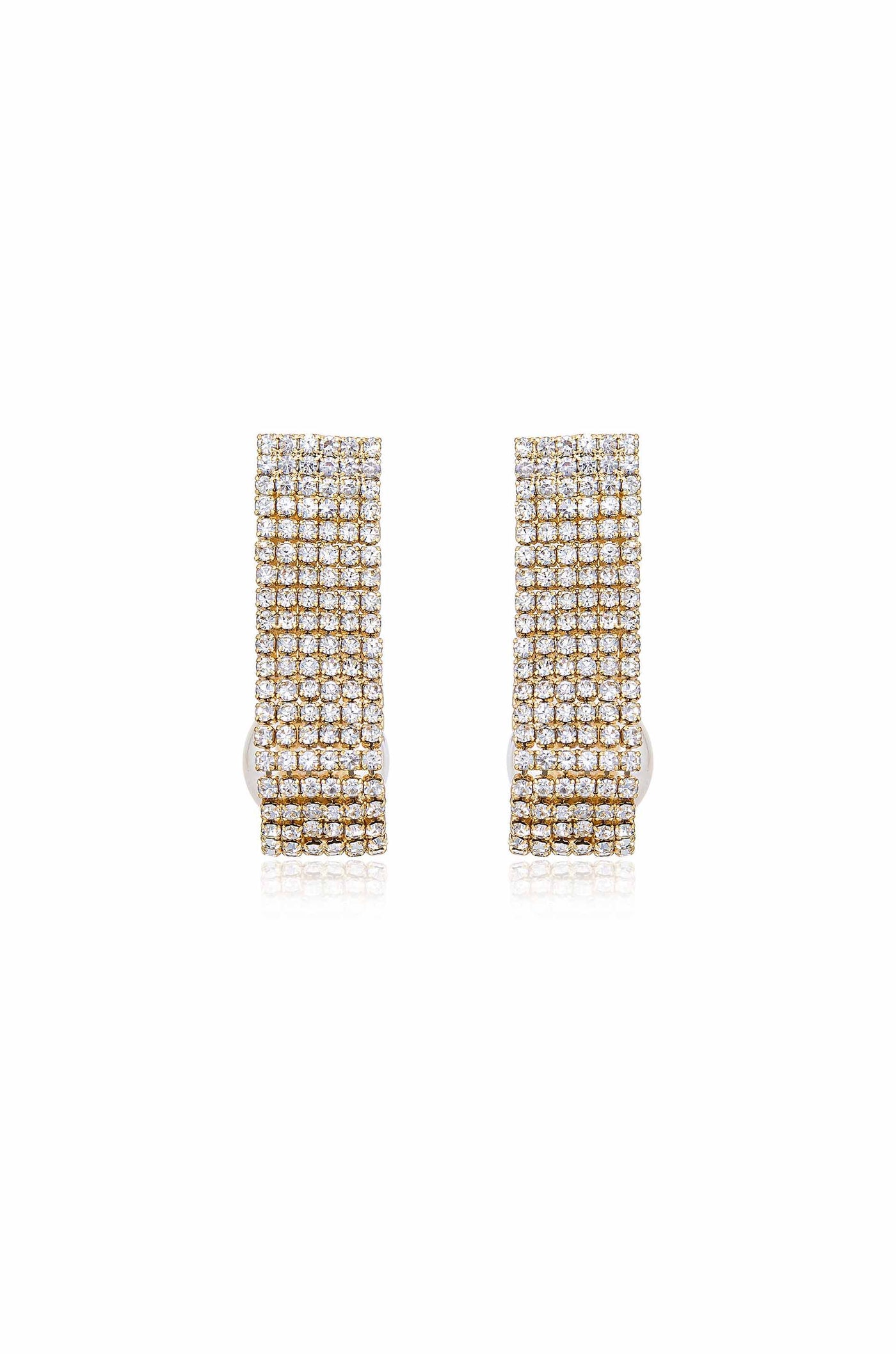 Swaddled Pearl Crystal Teardrop Earrings