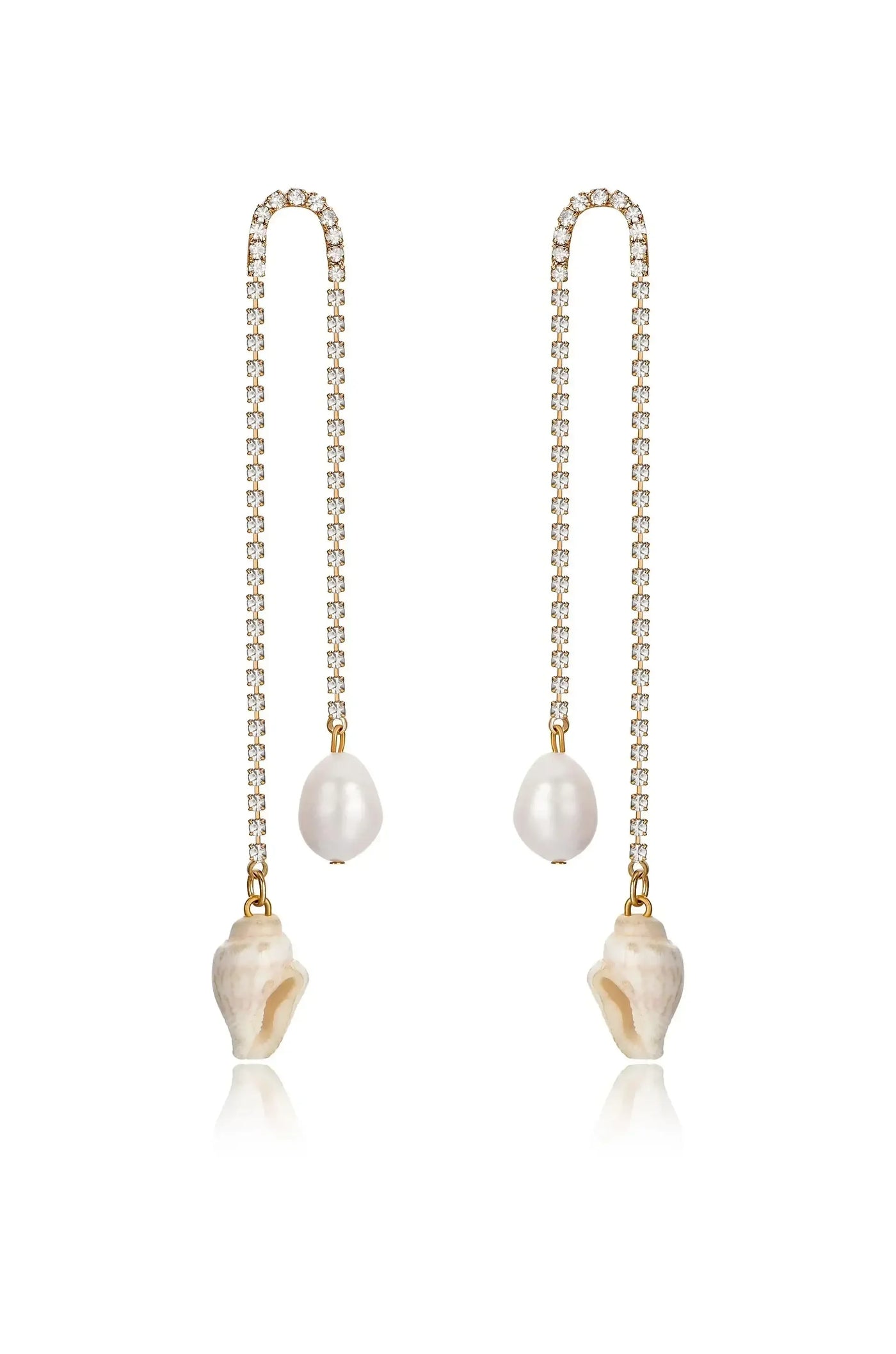 Balanced Shell and Pearl Earrings