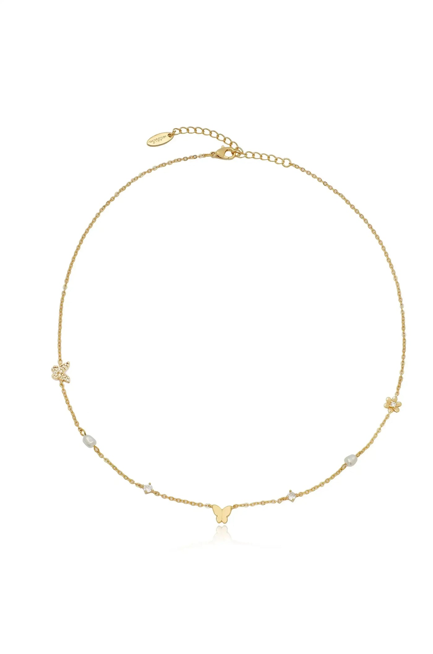 Subtle Butterflies and Pearl Necklace