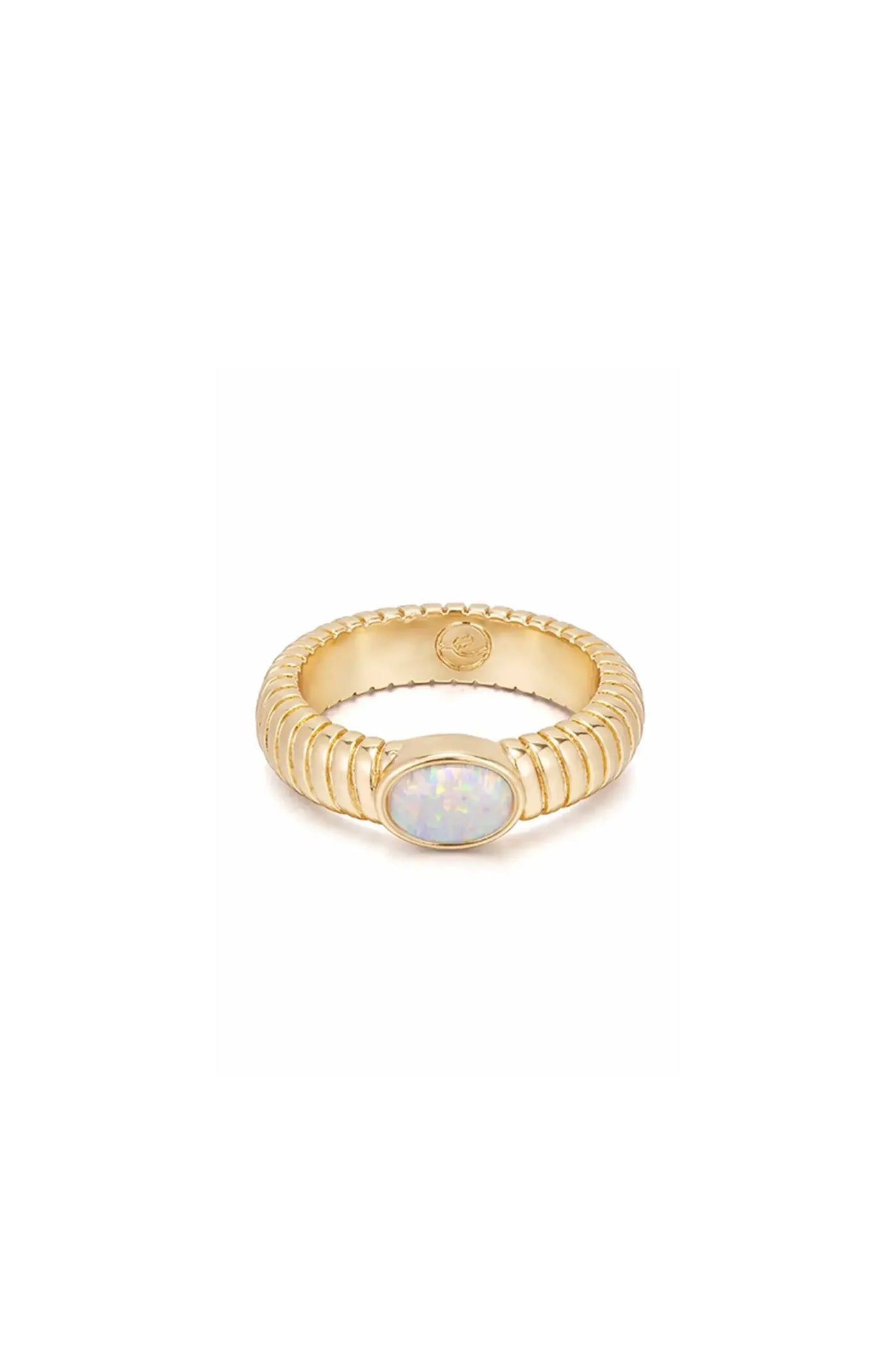 Opal Flex Ribbed Ring