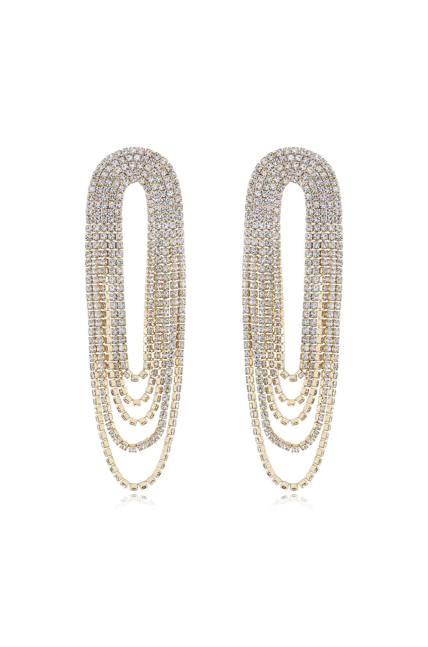 Crystal Drape Fringe Earrings