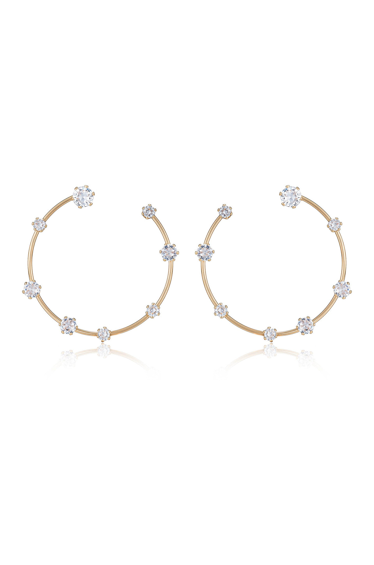 Celestial Large Wire & Crystal Ring Earrings