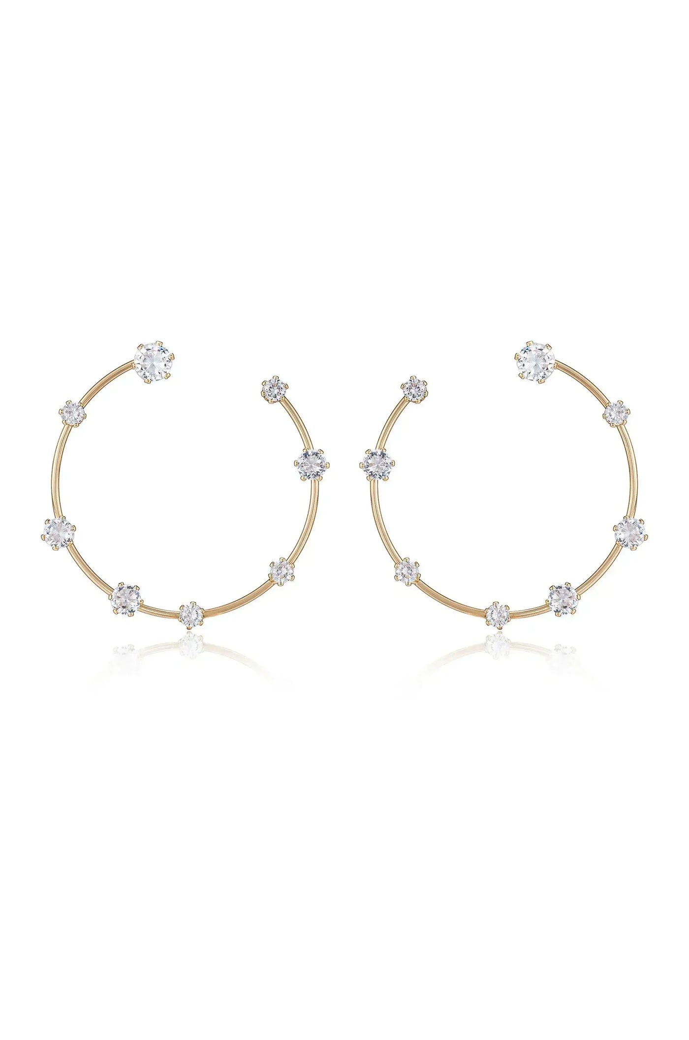 Celestial Large Wire & Crystal Ring Earrings