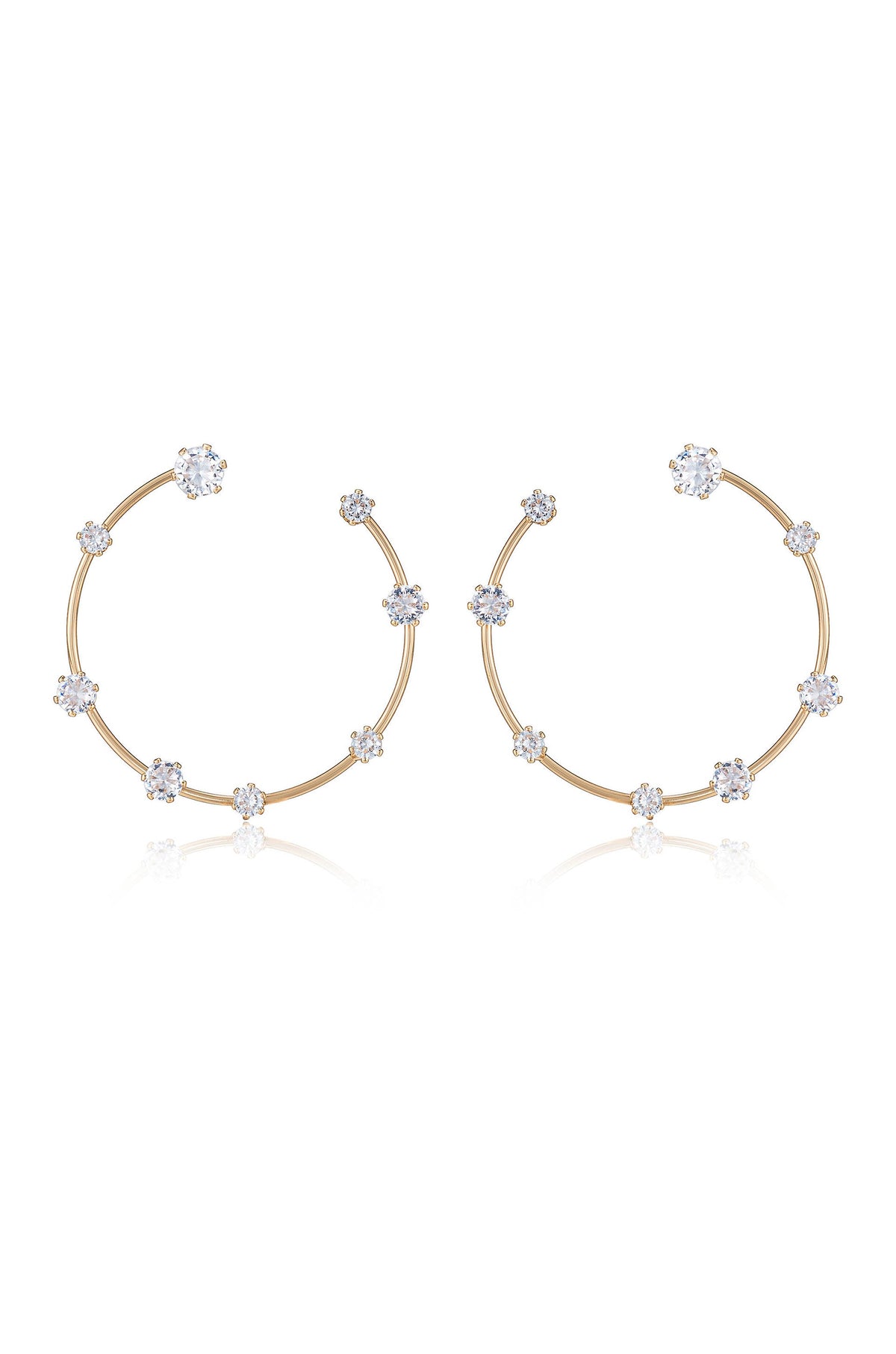 Celestial Large Wire & Crystal Ring Earrings