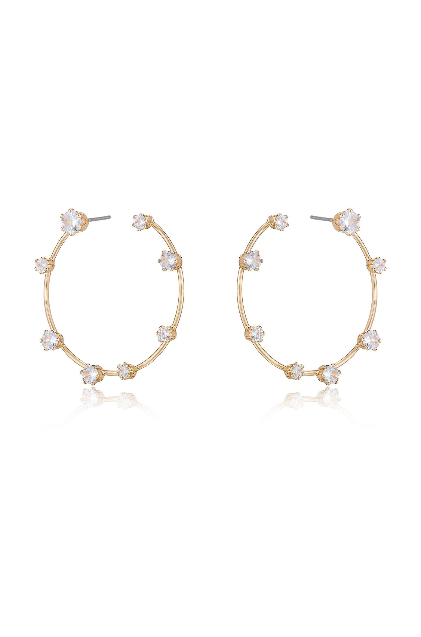 Celestial Large Wire & Crystal Ring Earrings