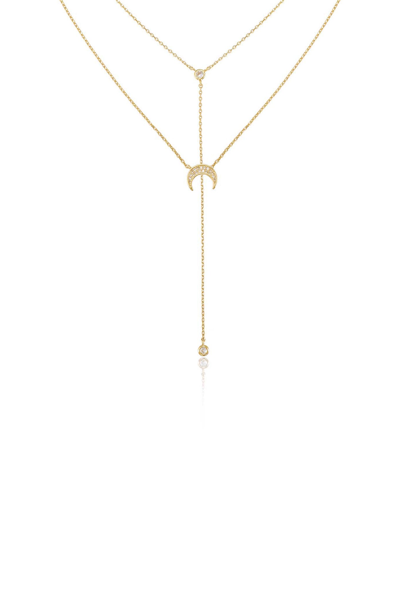 Dainty Layered Crescent Moon Necklace Set