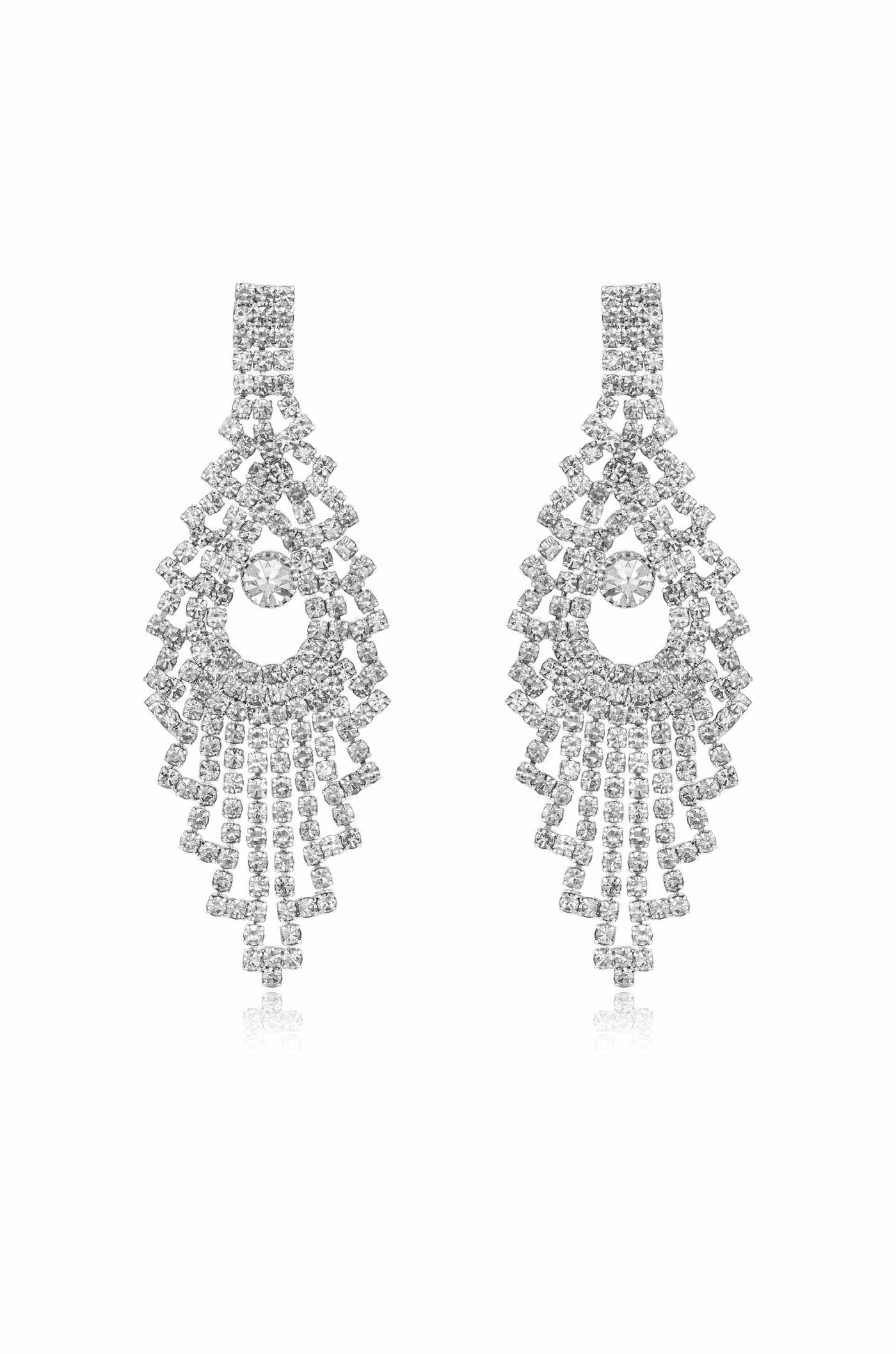 Charming Chandelier Crystal & Silver Plated Earrings