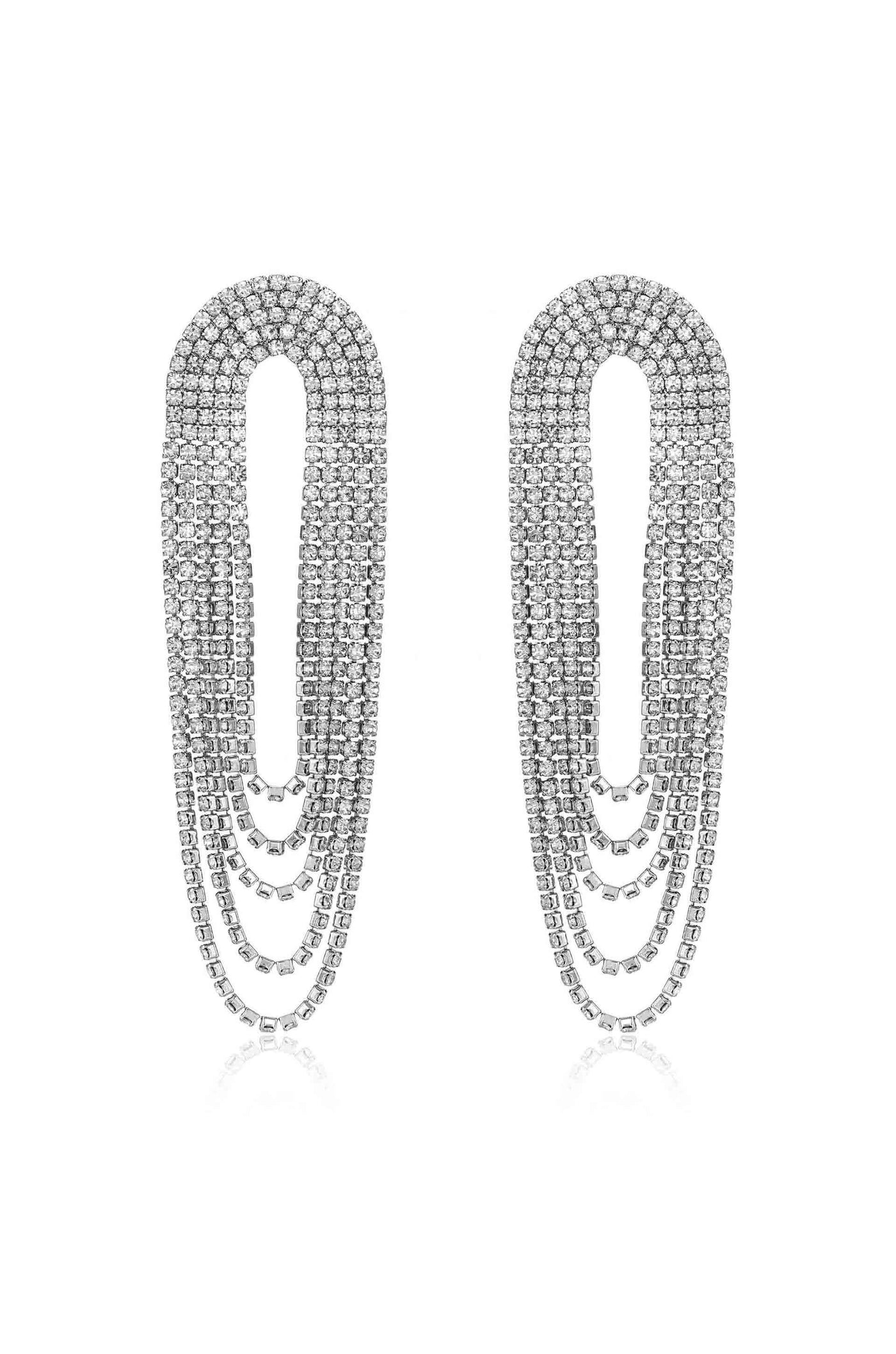 Crystal Drape Fringe Earrings