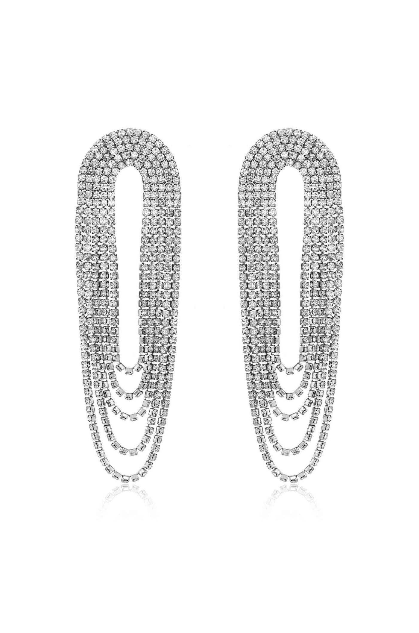 Crystal Drape Fringe Earrings