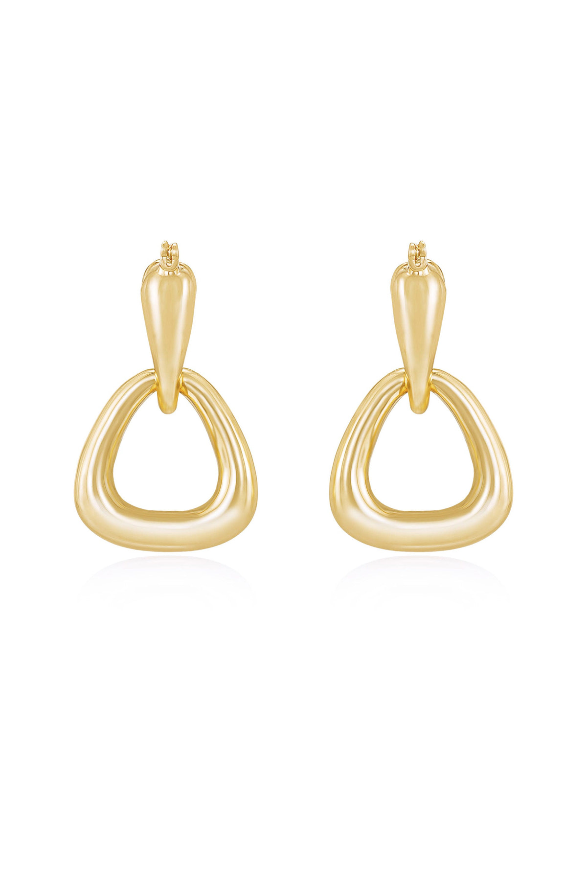 Baby Double Dangle Hoop Earrings in 18k Gold Plated, pair | Lady Black Tie