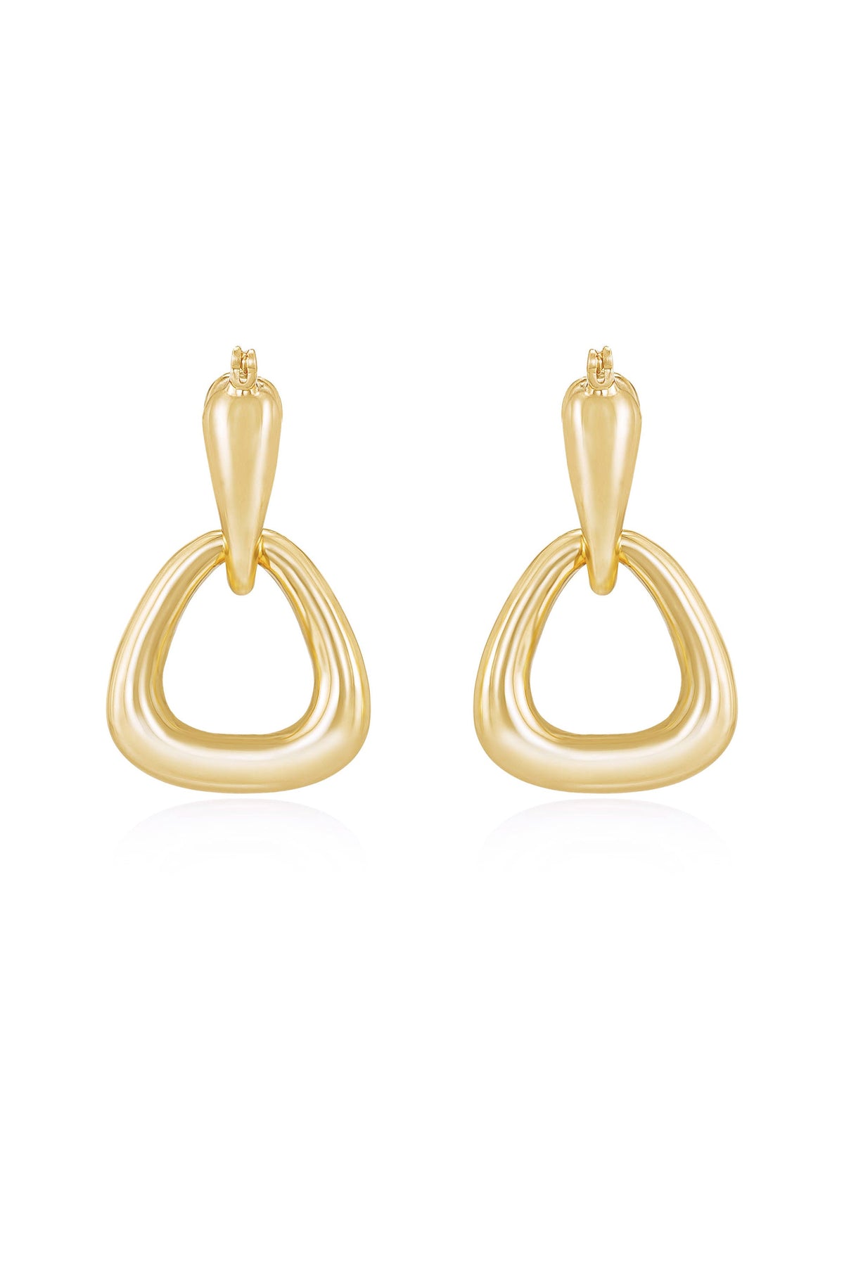 Baby Double Dangle Hoop Earrings in 18k Gold Plated, pair | Lady Black Tie