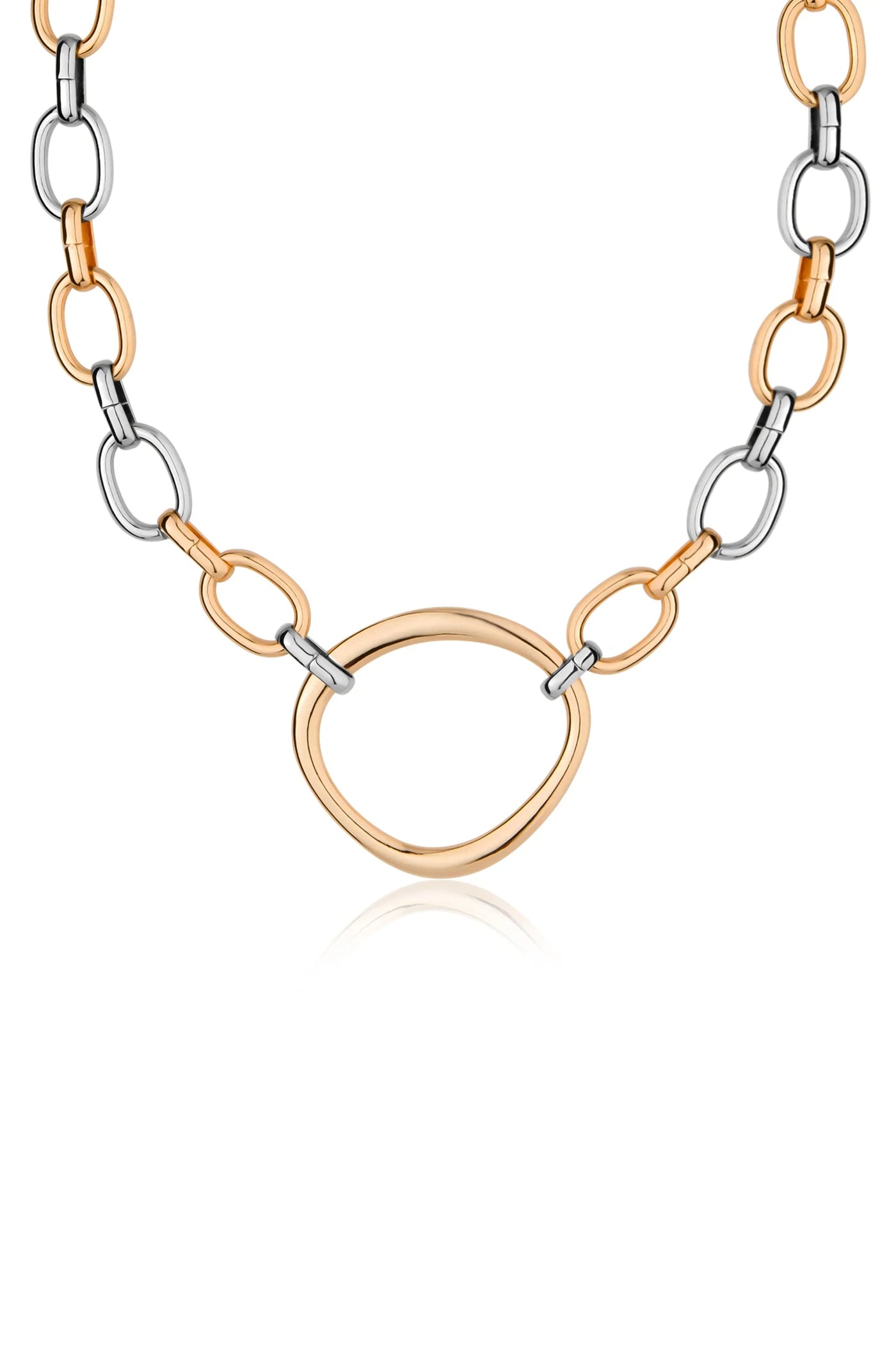 Mixed Metal Chain Link Choker Necklace