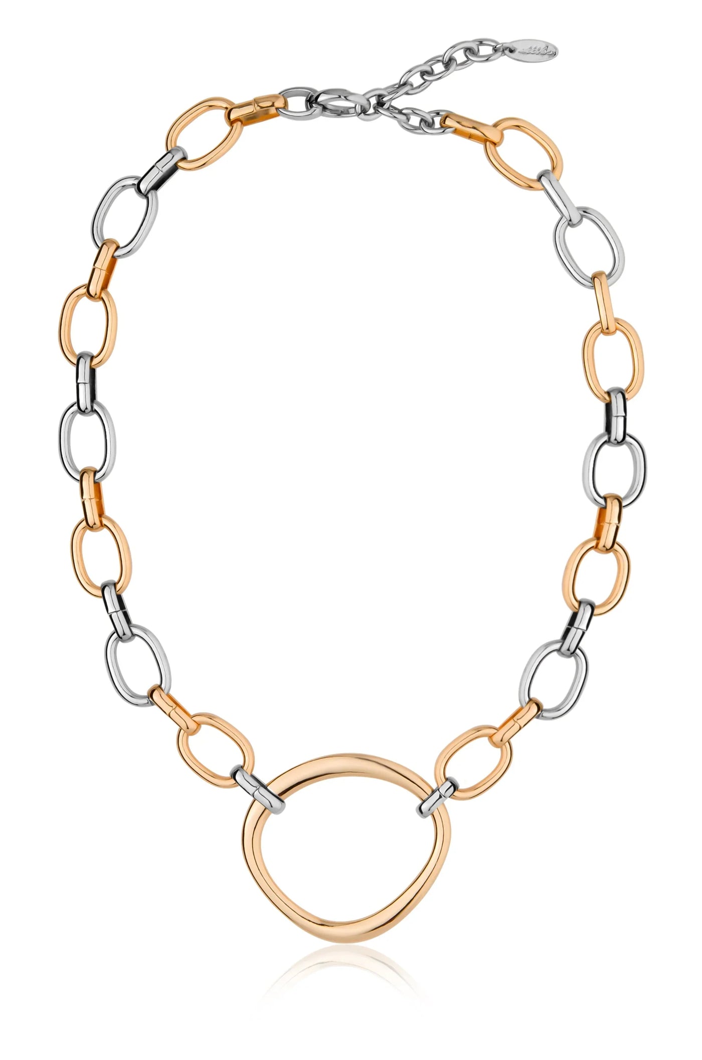Mixed Metal Chain Link Choker Necklace