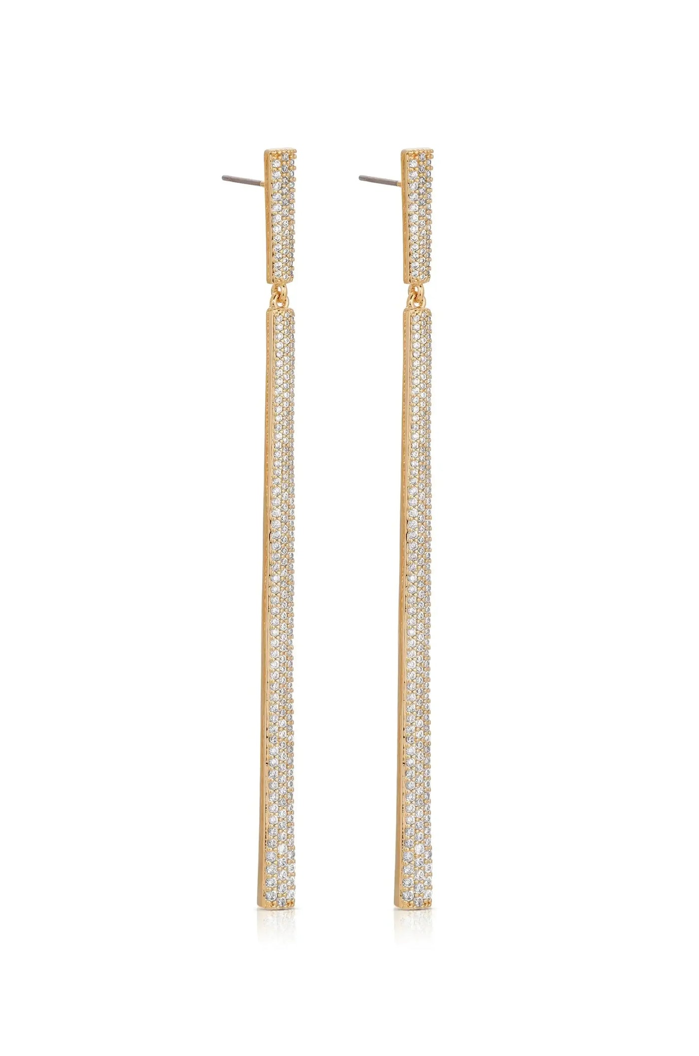 Straight Drop Crystal Dangle Earrings