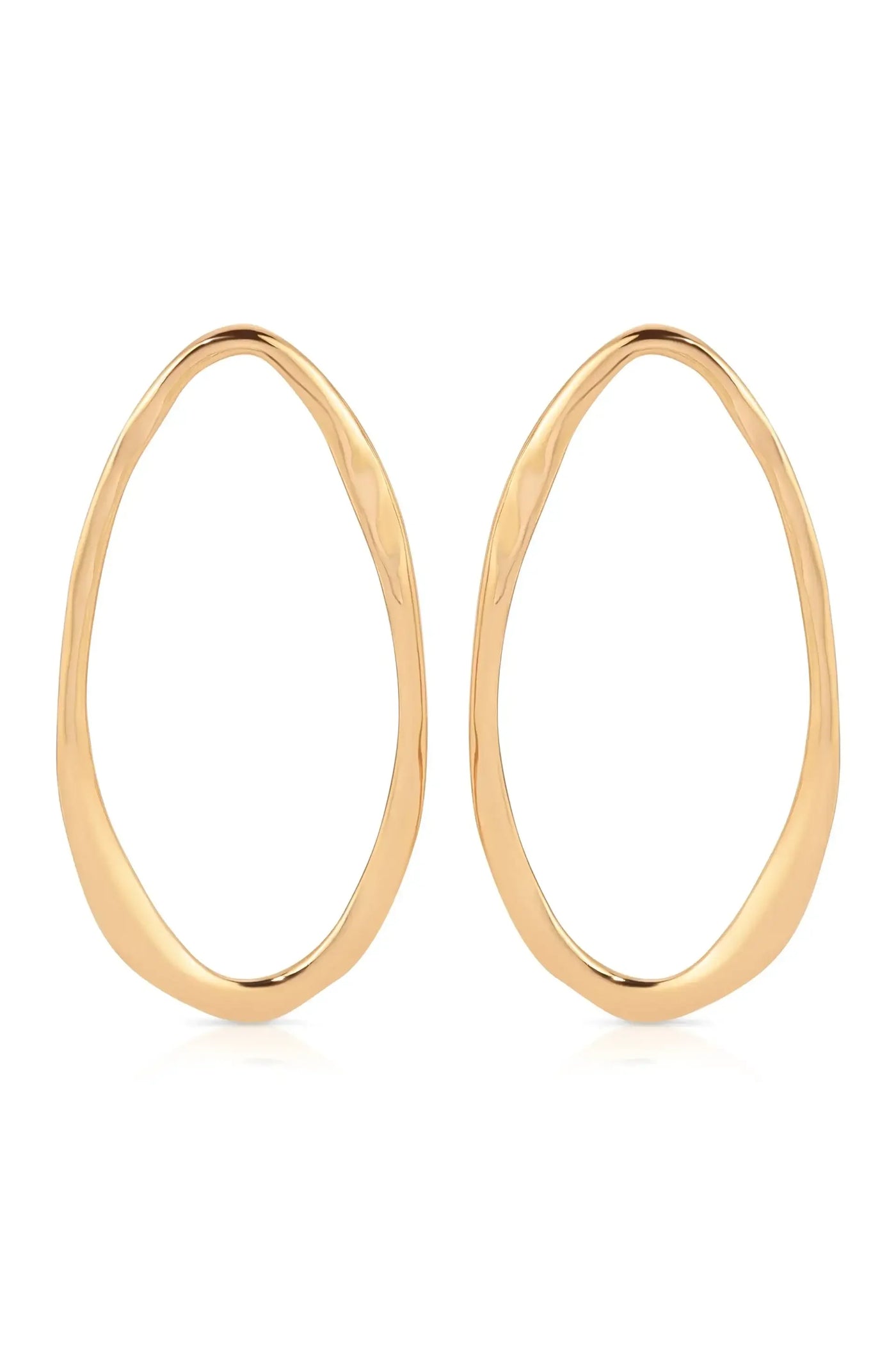 Hammered Large Oval Earrings