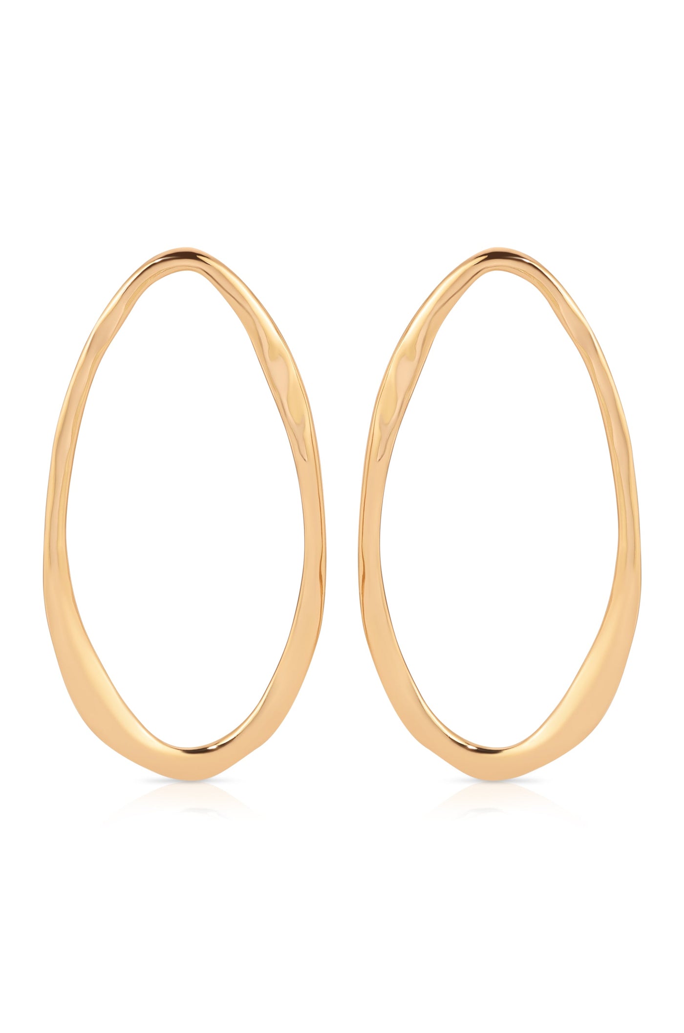 Hammered Large Oval Earrings