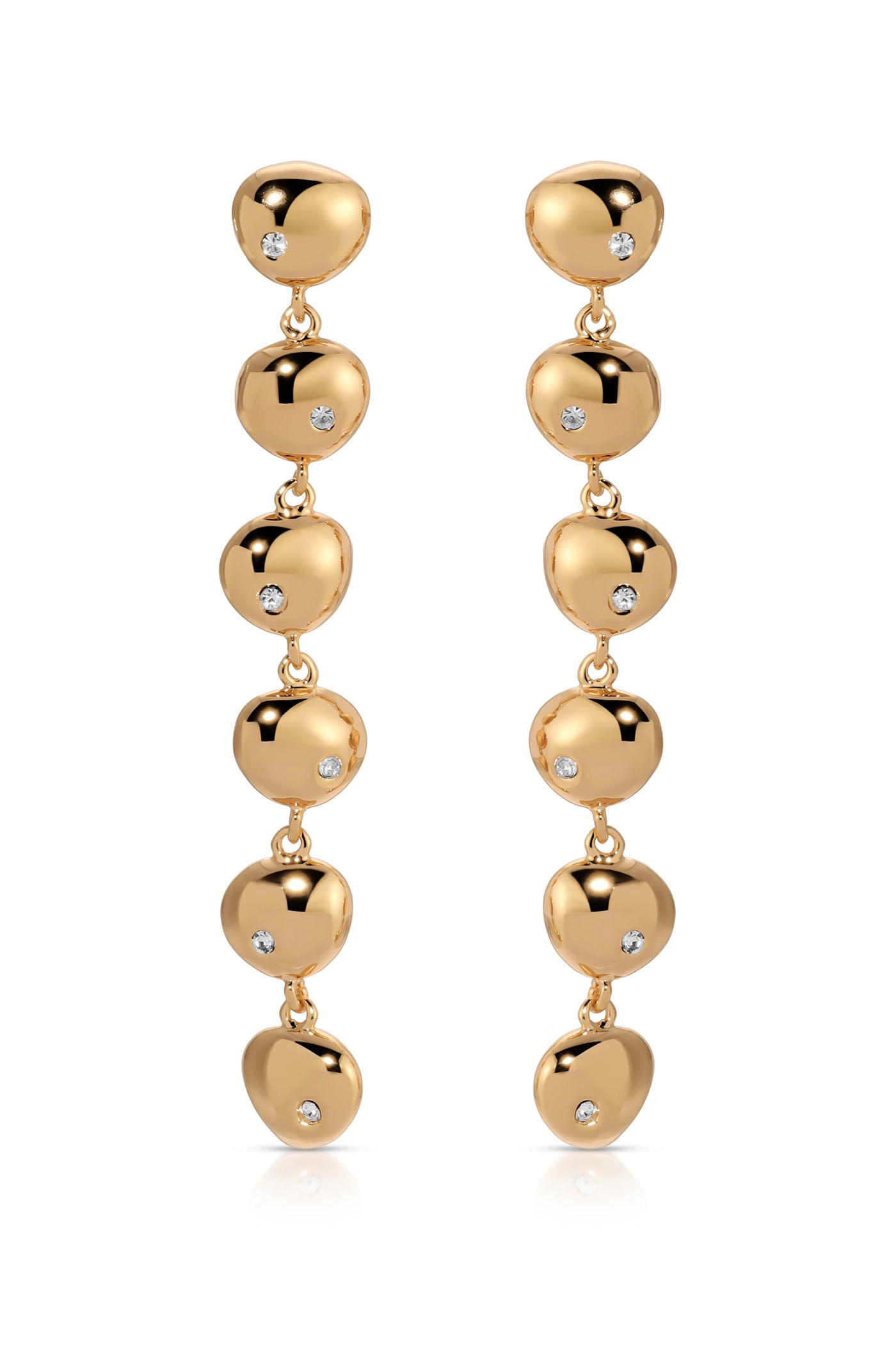 Polished Pebble Linear Dangle Earrings