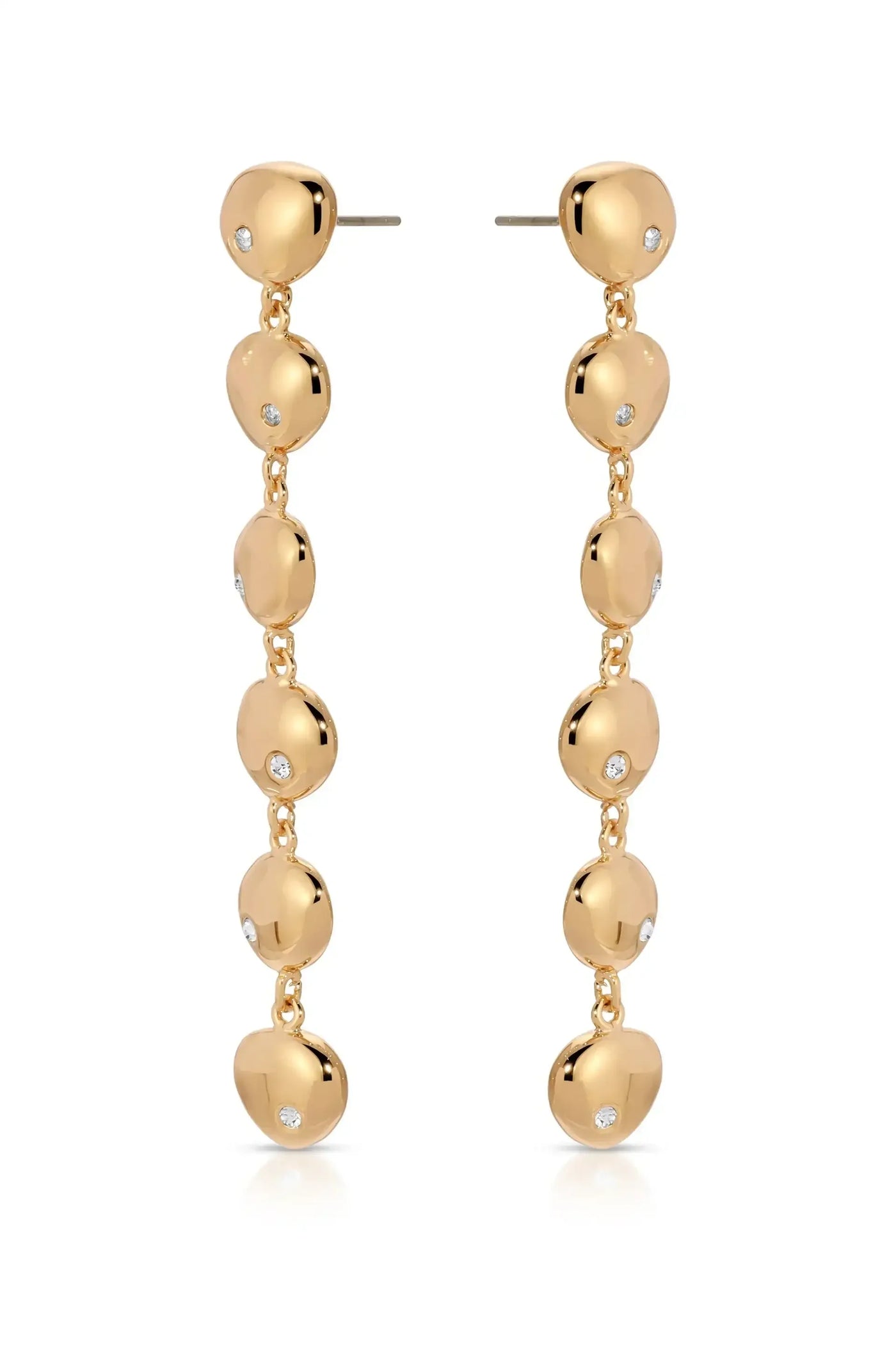 Polished Pebble Linear Dangle Earrings