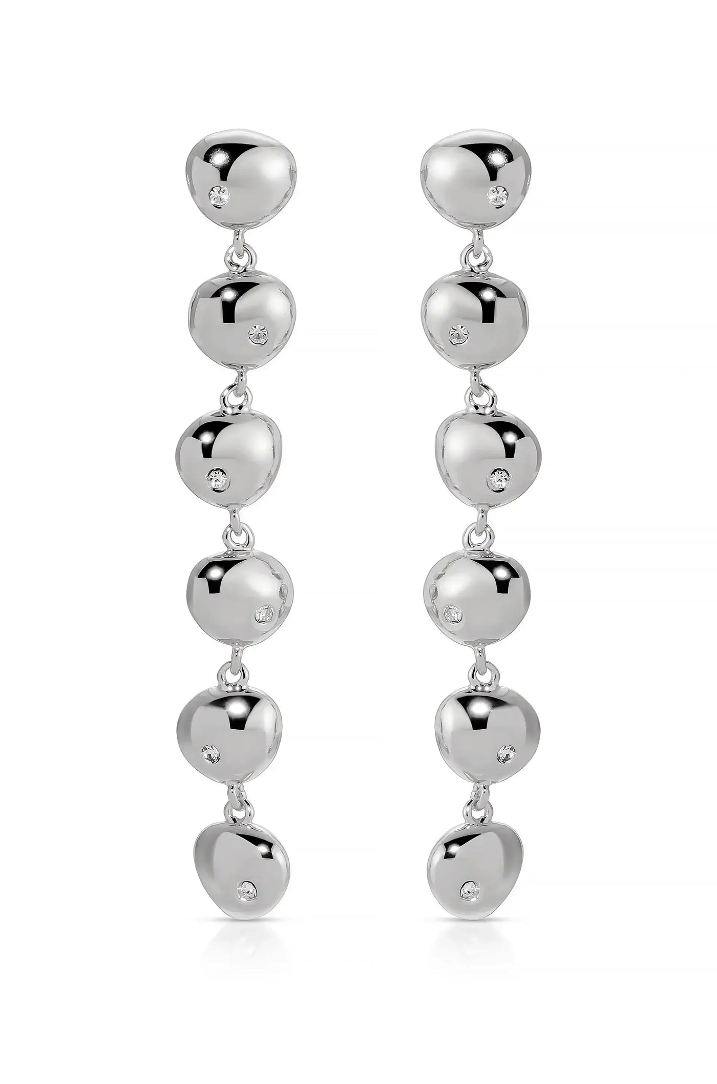 Polished Pebble Linear Dangle Earrings