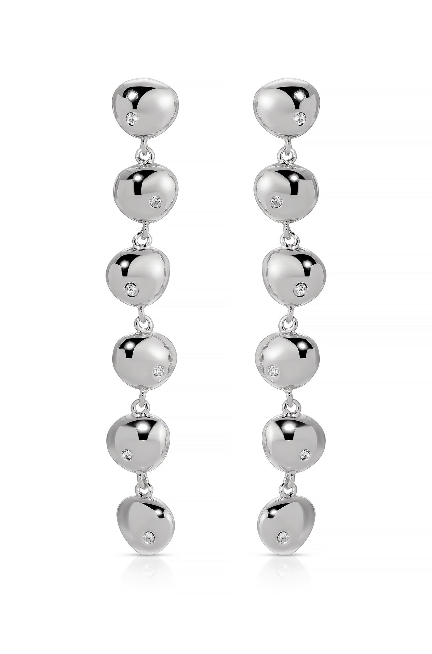 Polished Pebble Linear Dangle Earrings