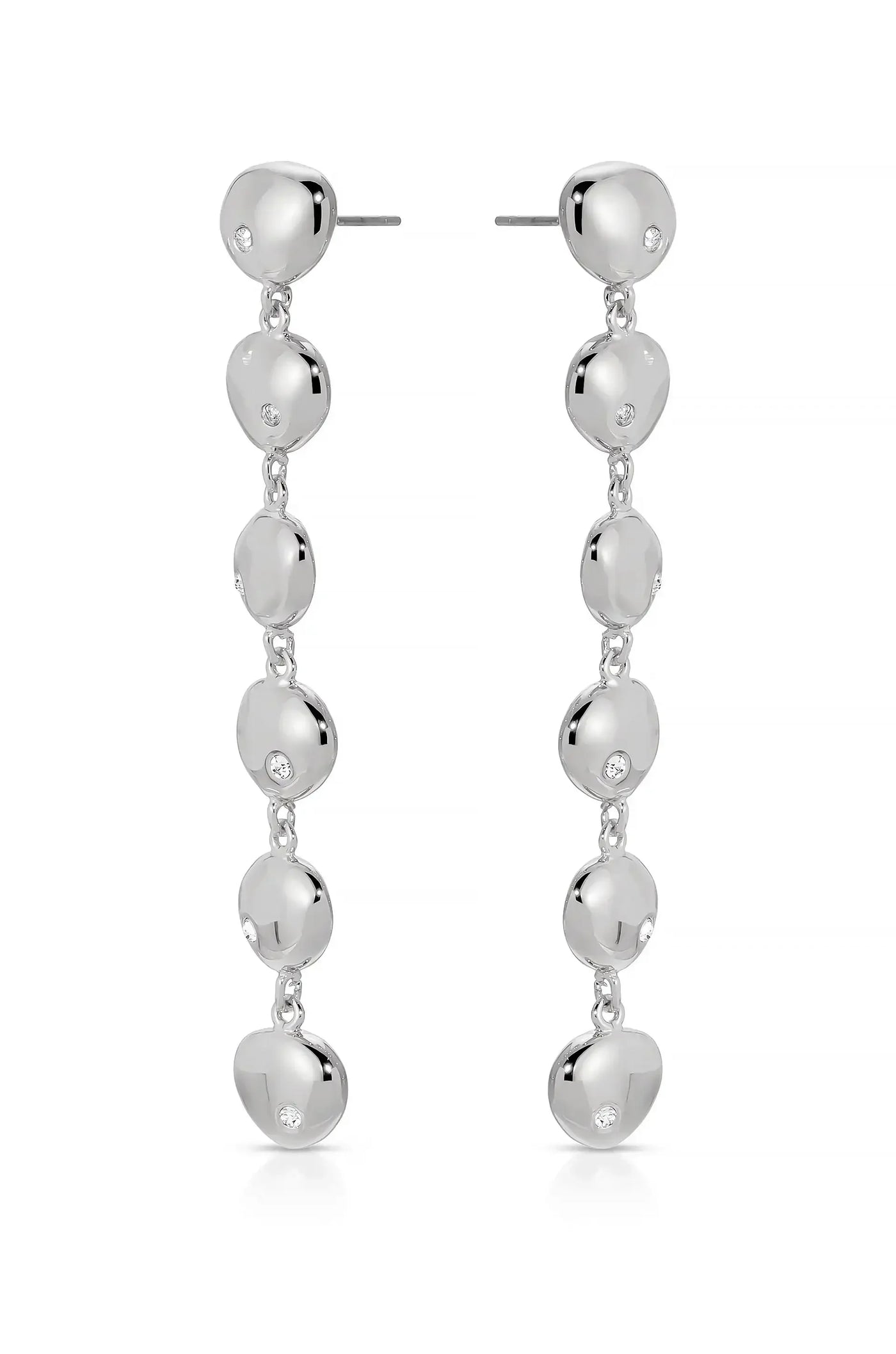 Polished Pebble Linear Dangle Earrings