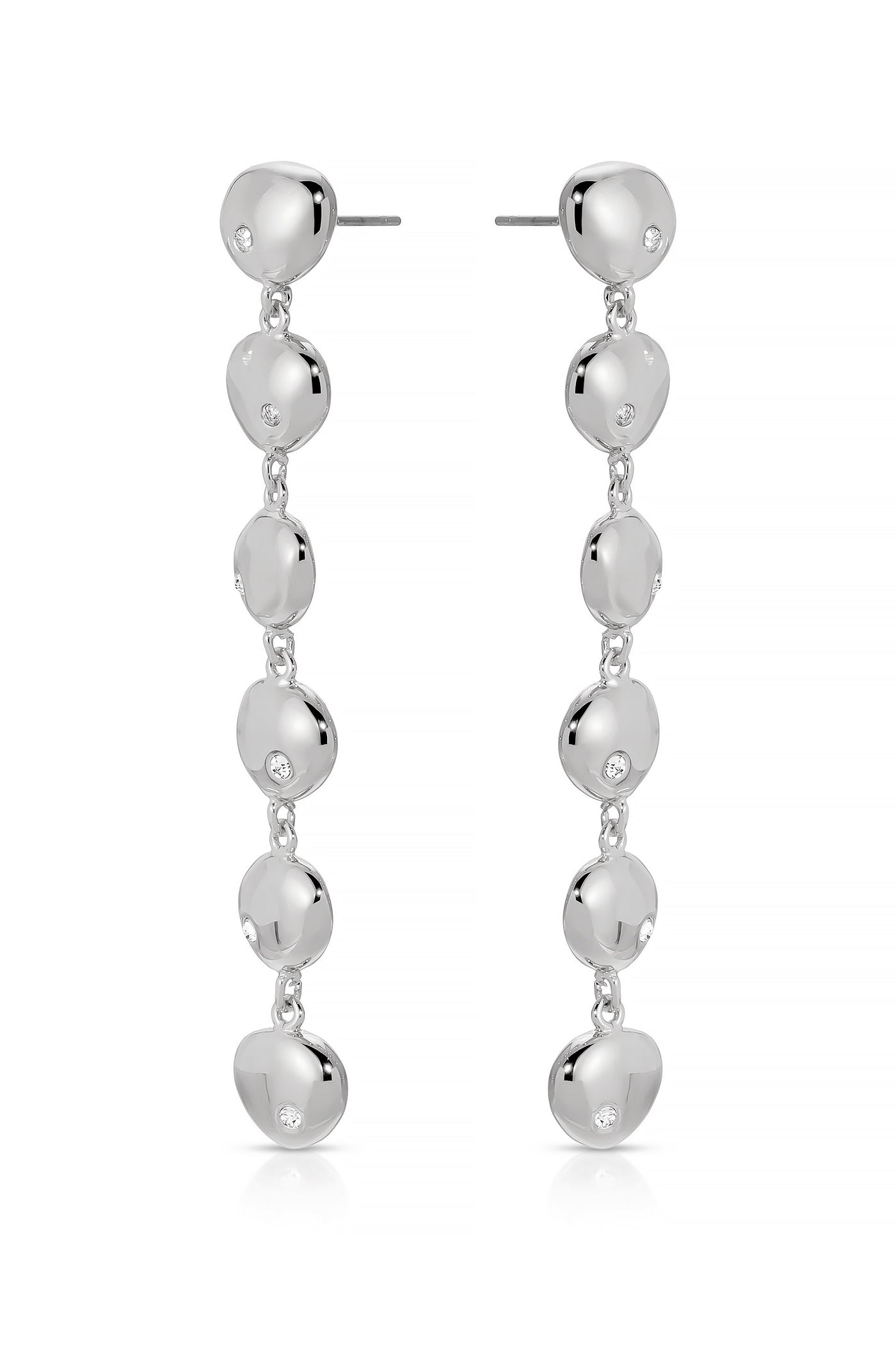 Polished Pebble Linear Dangle Earrings