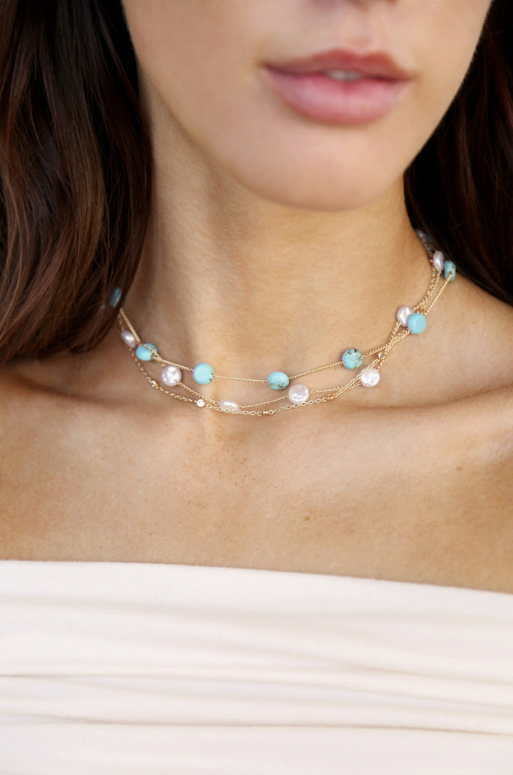 turquoise jewelry with black dress Stunning Turquoise Pearl Necklace