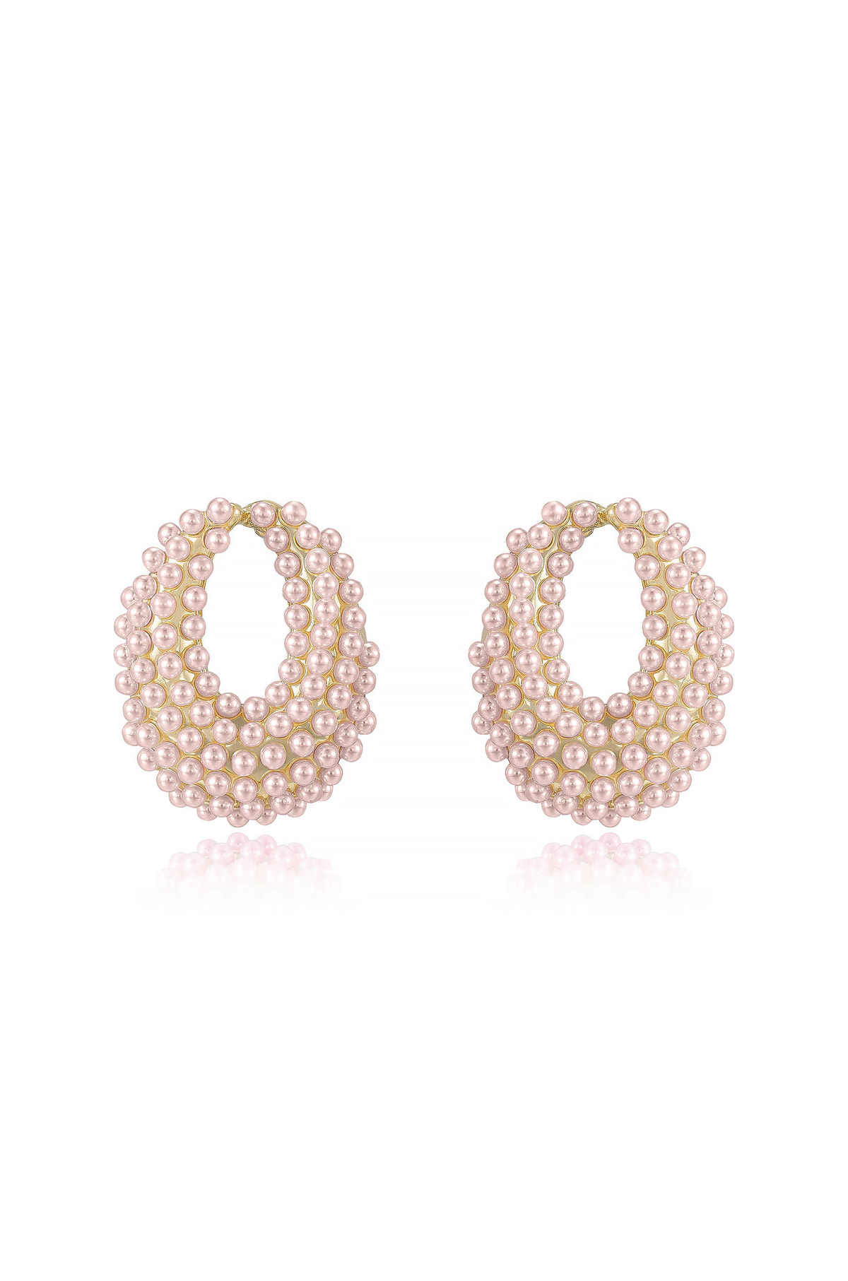 Classic Pearl Cluster Stud Earrings in Pink Pearl, pair | Lady Black Tie