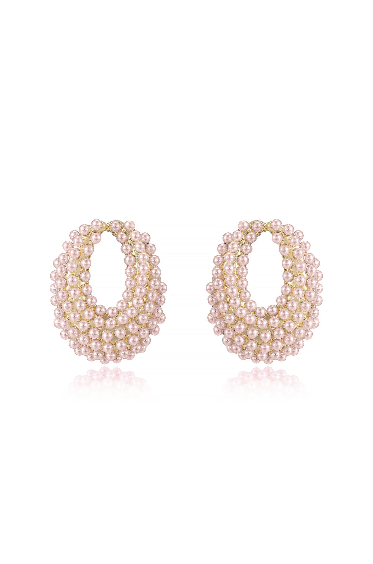 Classic Pearl Cluster Stud Earrings in Pink Pearl, pair | Lady Black Tie