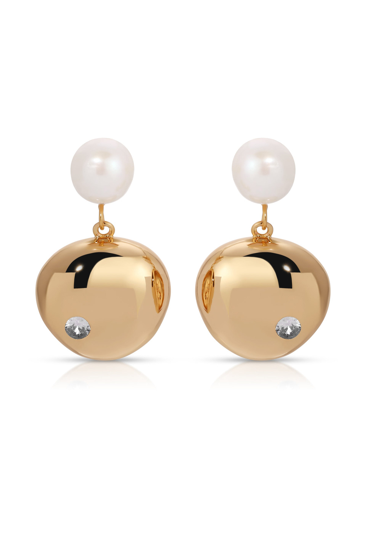 Pebble and Pearl Dangle Earrings