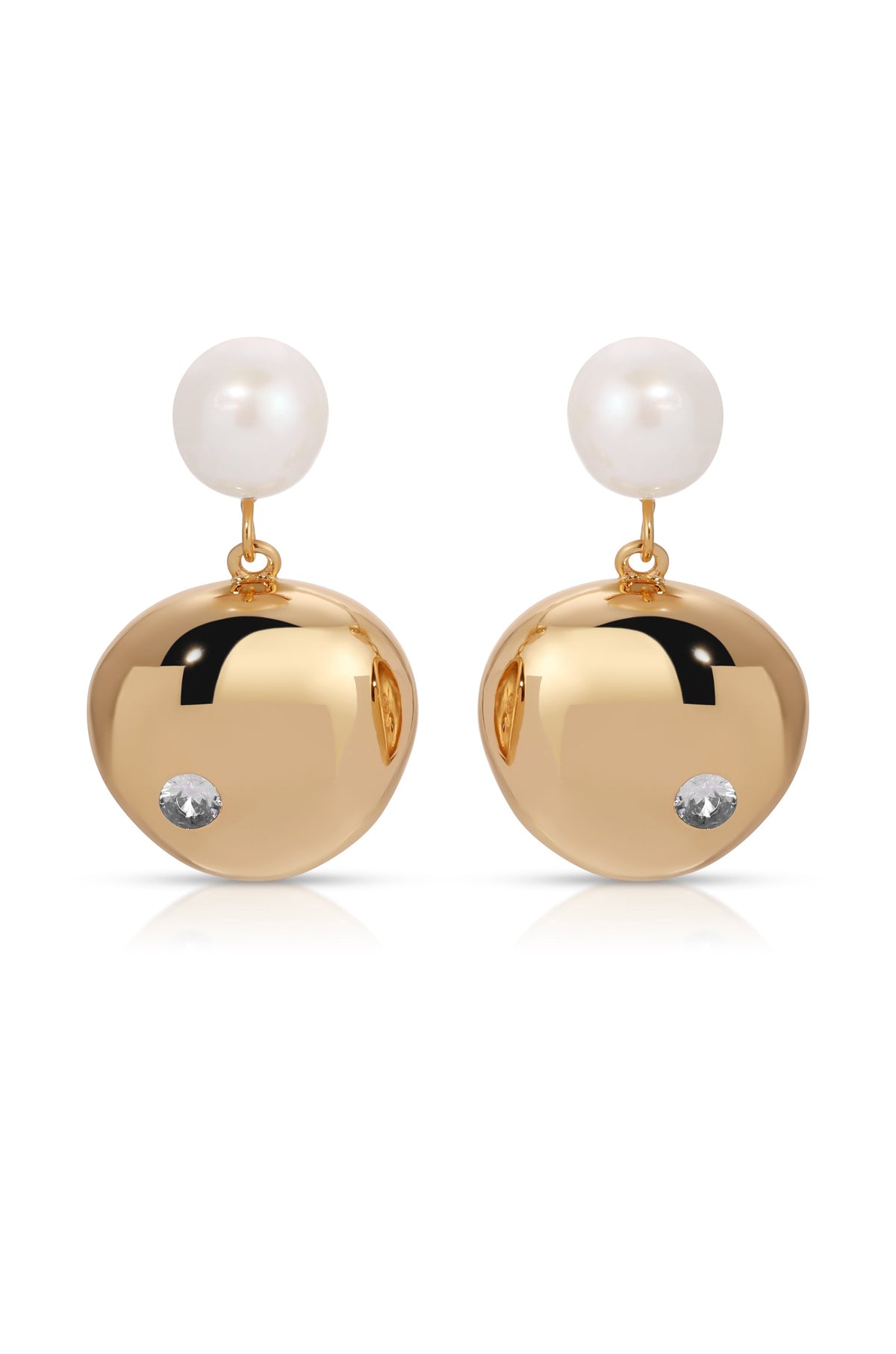 Pebble and Pearl Dangle Earrings