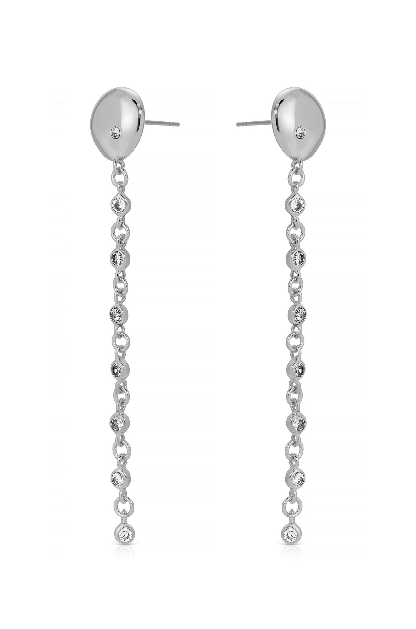 Polished Pebble Linear Chain Earrings