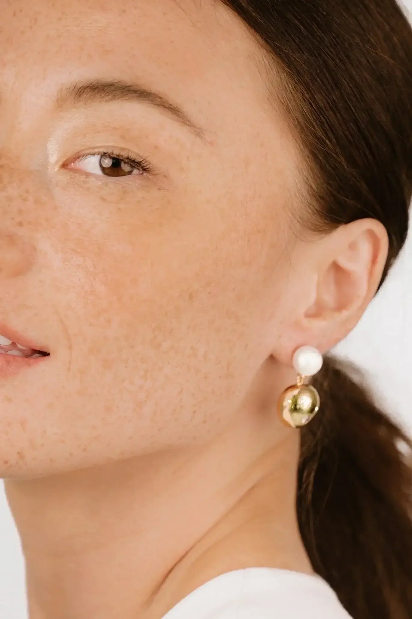Large Pebble and Pearl Dangle Earrings