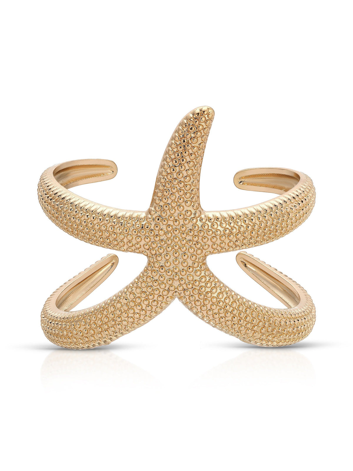 Starfish Hug Cuff Bracelet in 18k Gold Plated, product view | Lady Black Tie