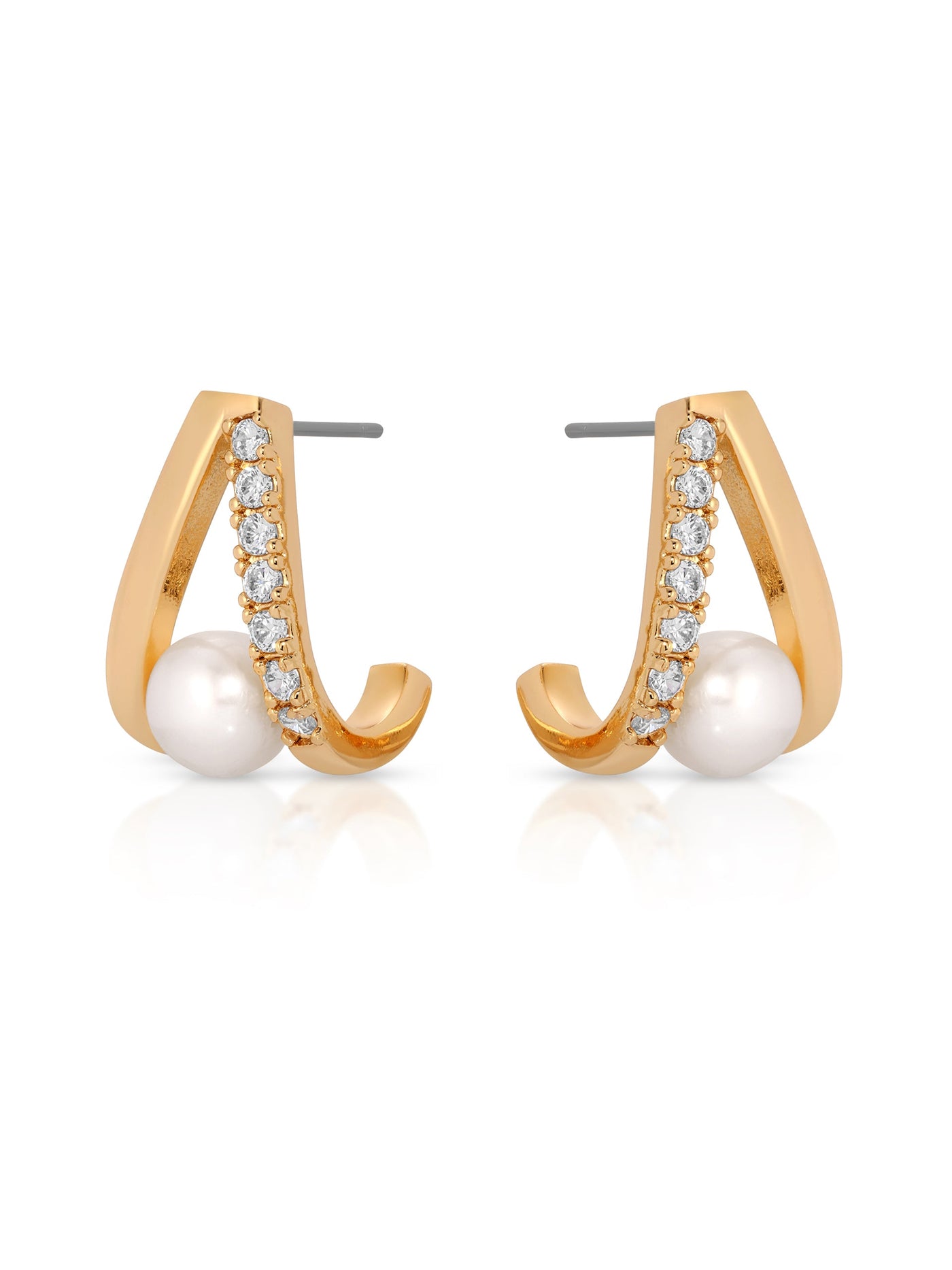 Pavé and Pearl Earrings