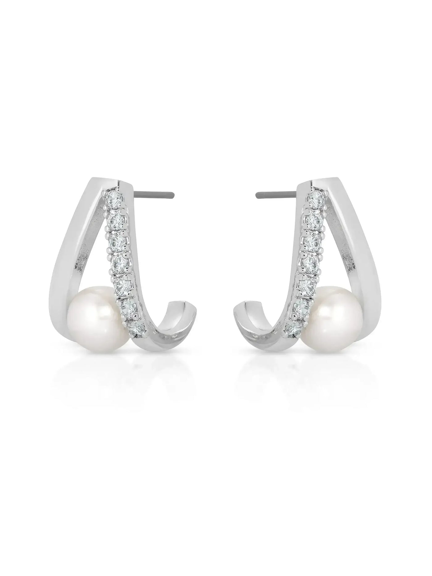 Pavé and Pearl Earrings
