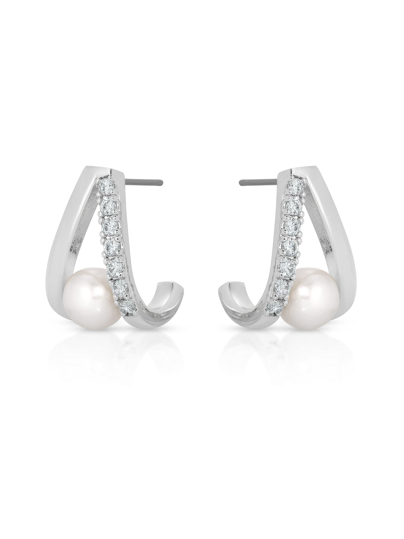 Pavé and Pearl Earrings