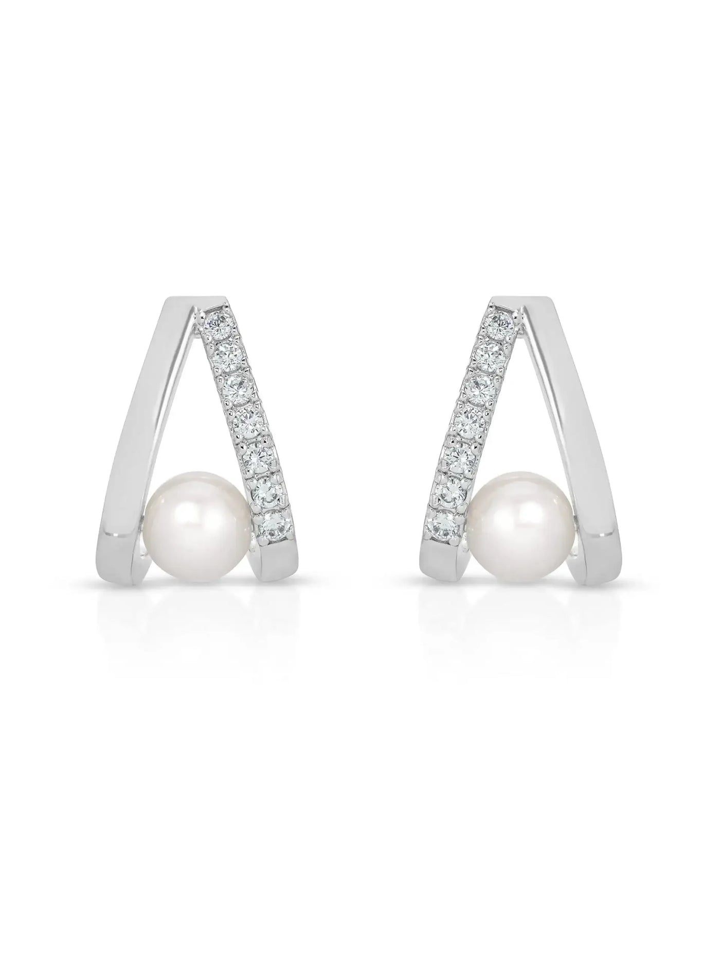Pavé and Pearl Earrings