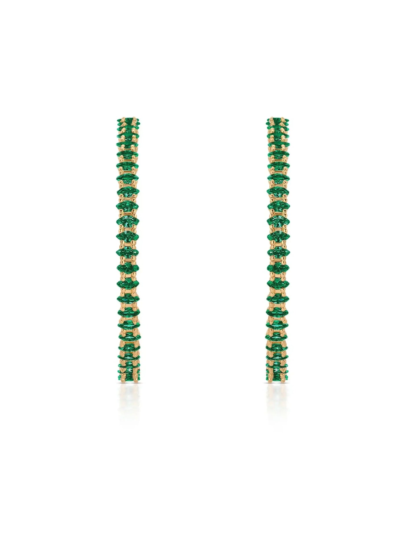 Emerald Crystal Marquise Hoops