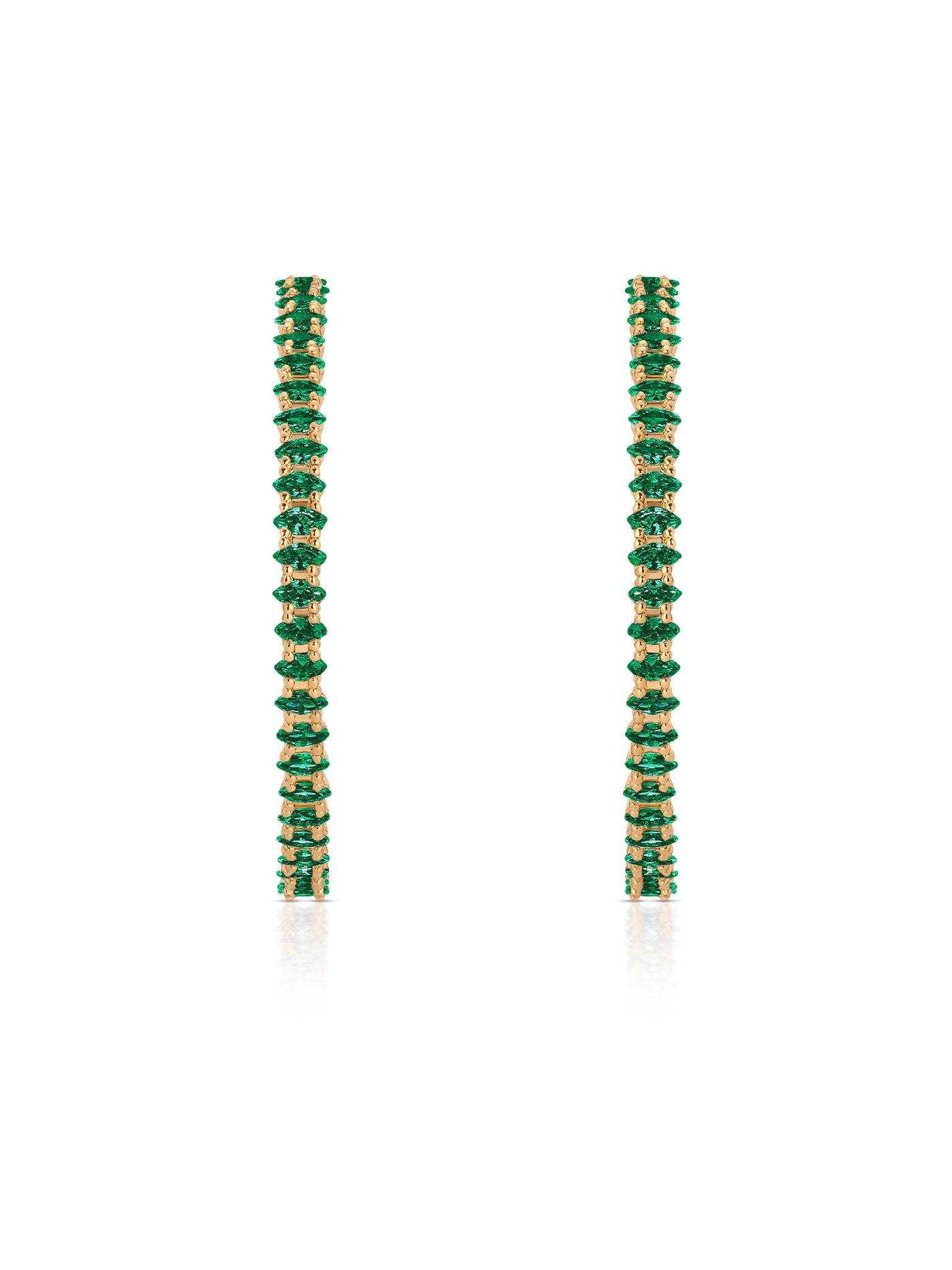 Emerald Crystal Marquise Hoops