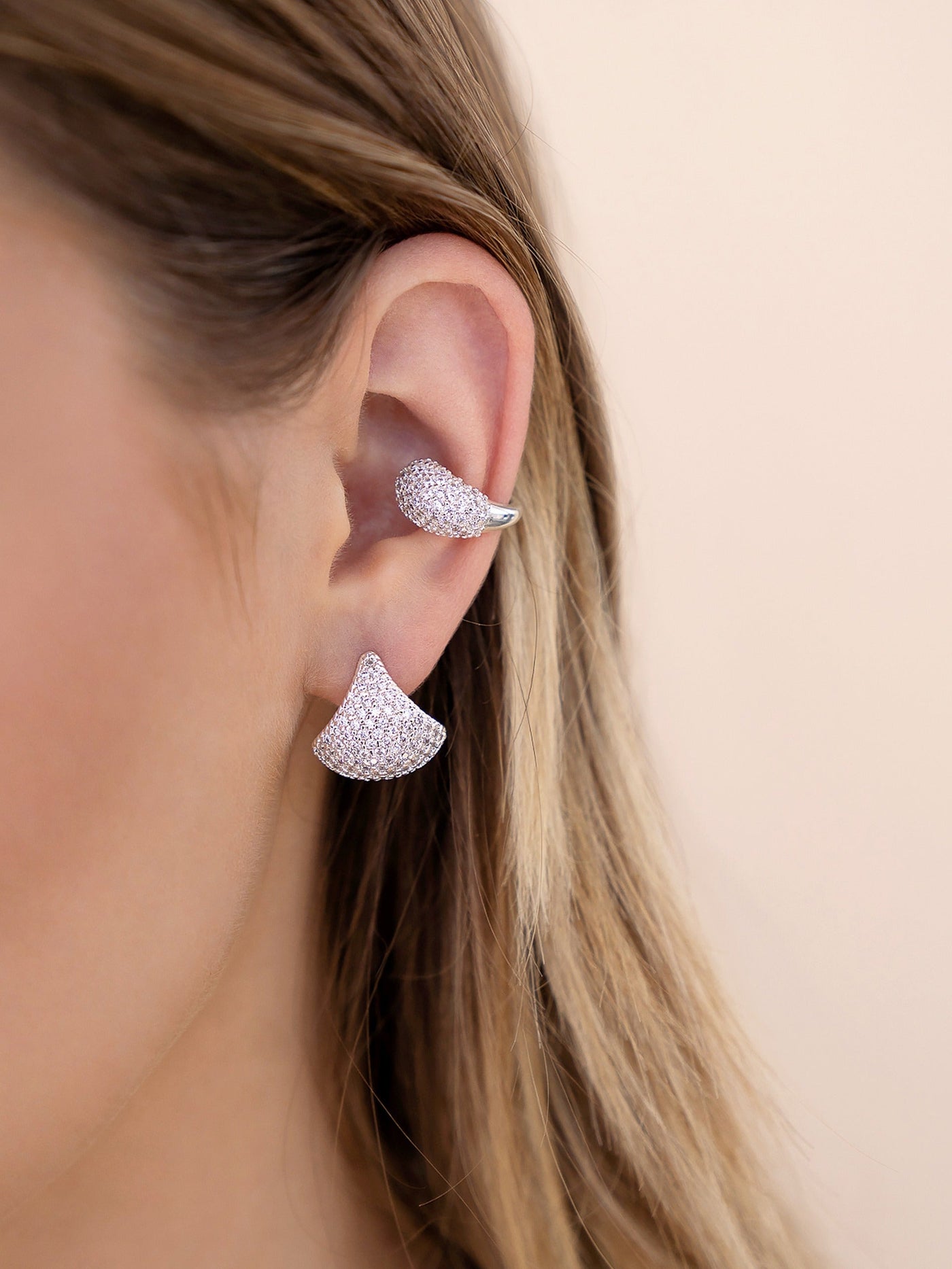 Pavé Encrusted Huggie Hoops