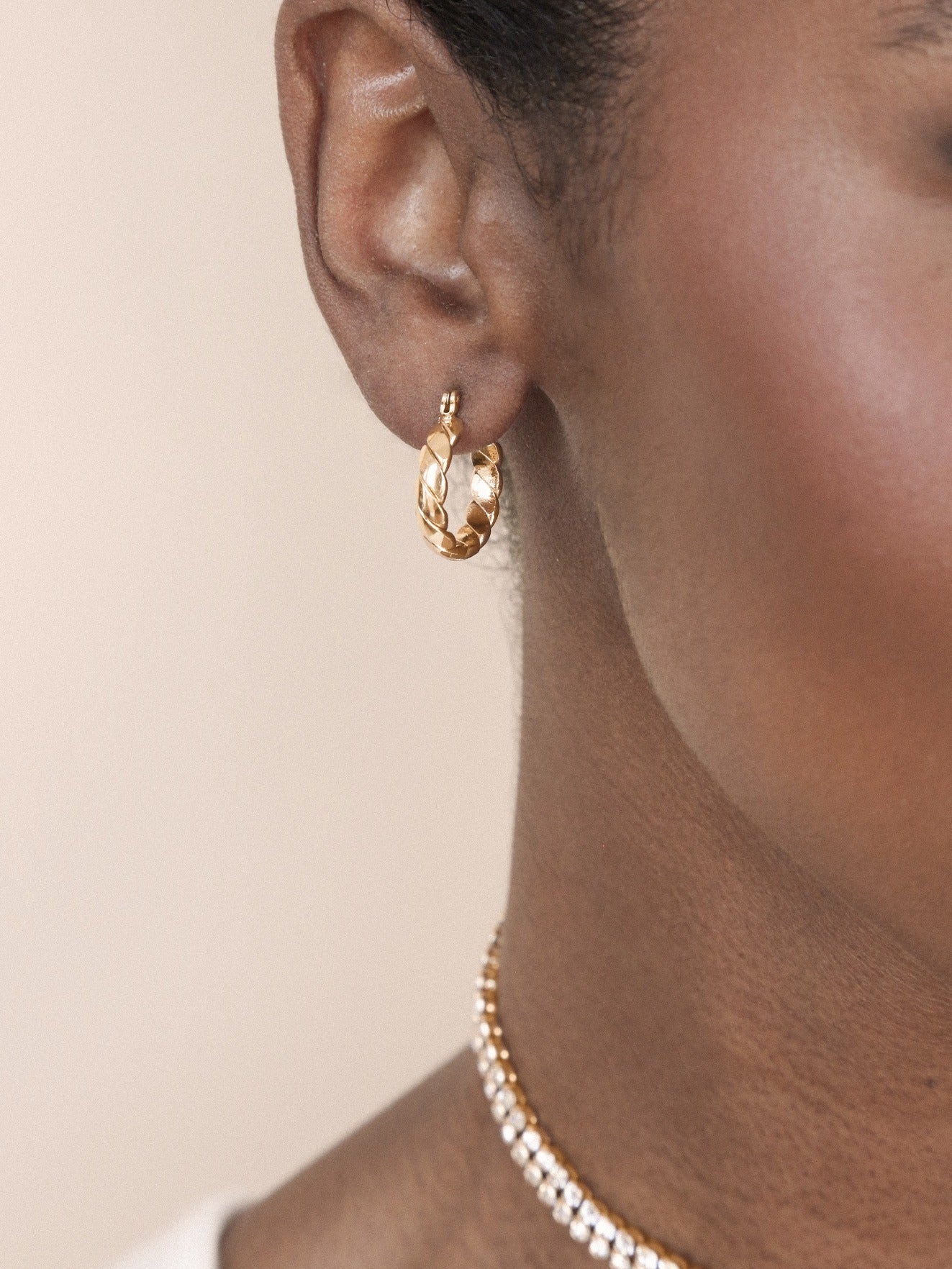 Textured Mini Hoops Earrings