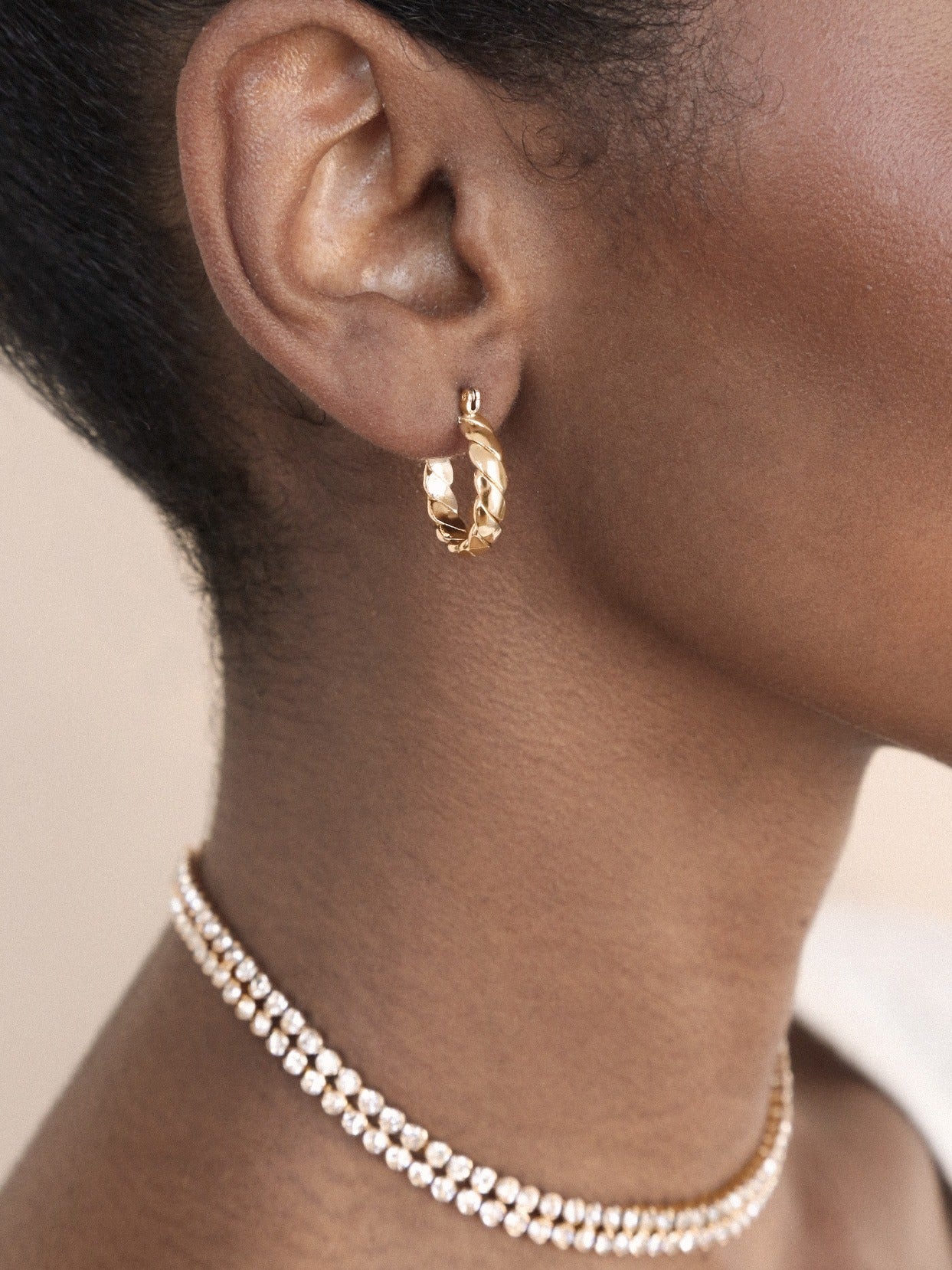 Textured Mini Hoops Earrings